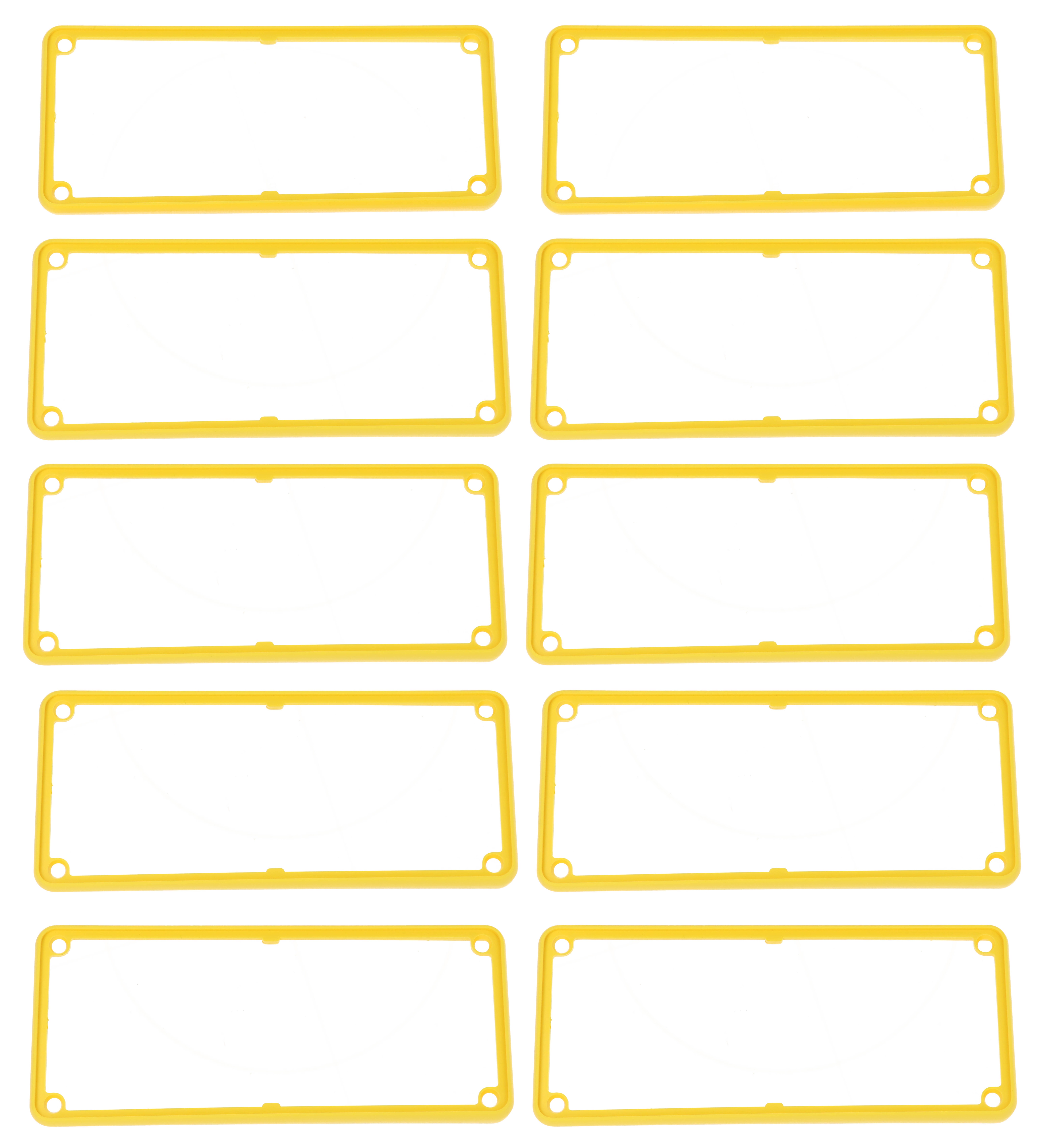 1455QBY-10 — yellow plastic open bezels for 1455Q enclosures- 10/pack