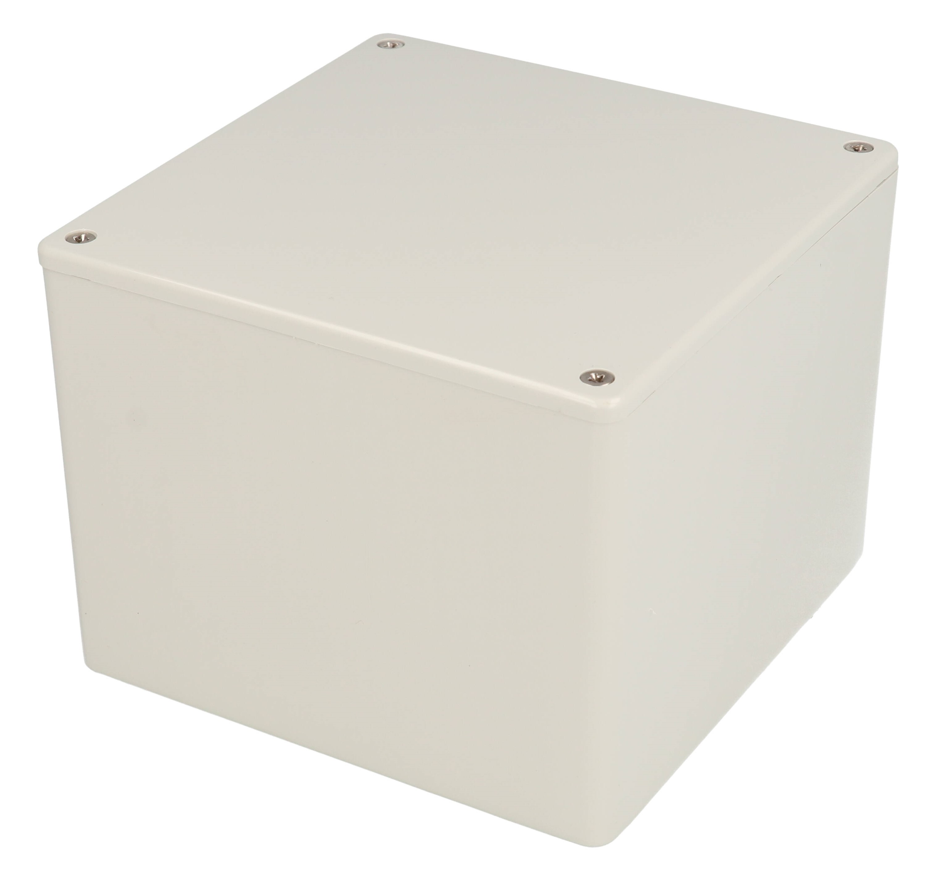 1591VGY light gray flame retardant ABS plastic enclosure 120 x 120 x 94 mm with lid and card guides