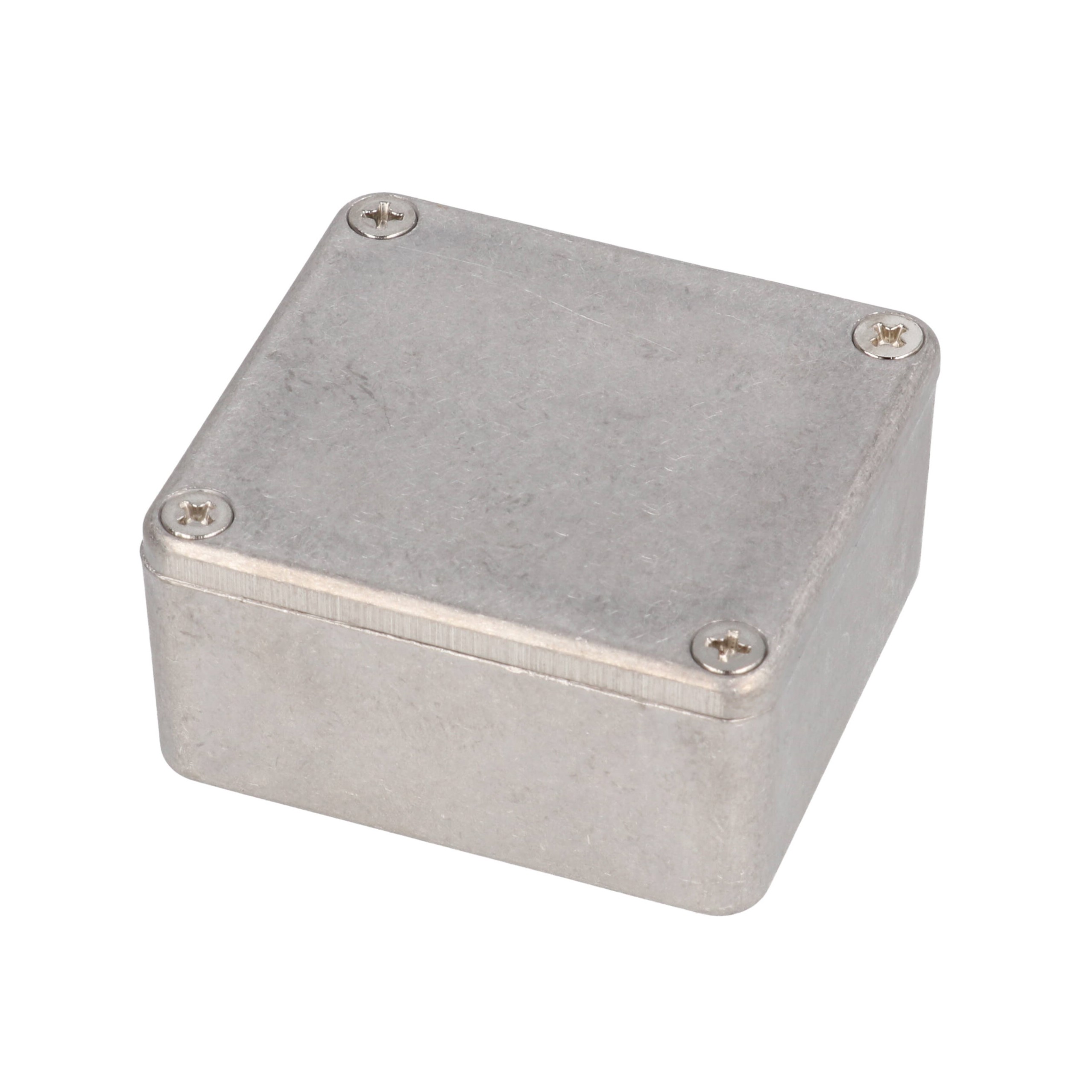 1550Q natural diecast aluminum enclosure, 60 x 55 x 30 mm, with screw-down lid