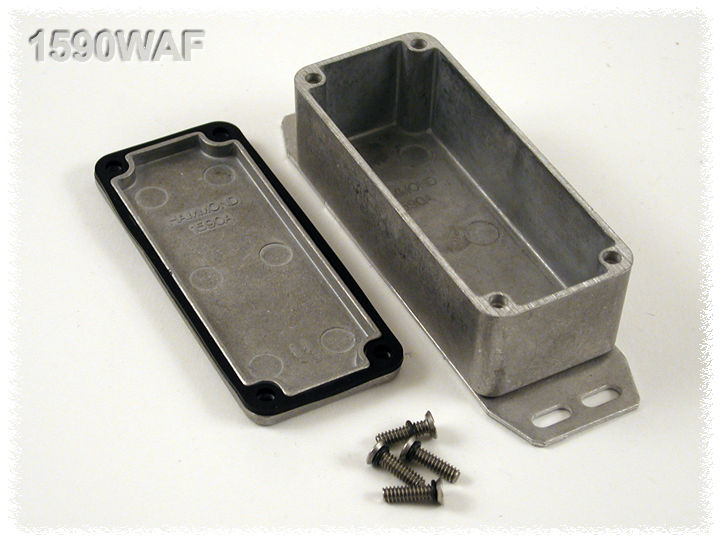 1590WAF natural aluminum watertight diecast aluminum enclosure with flanged bottom plate