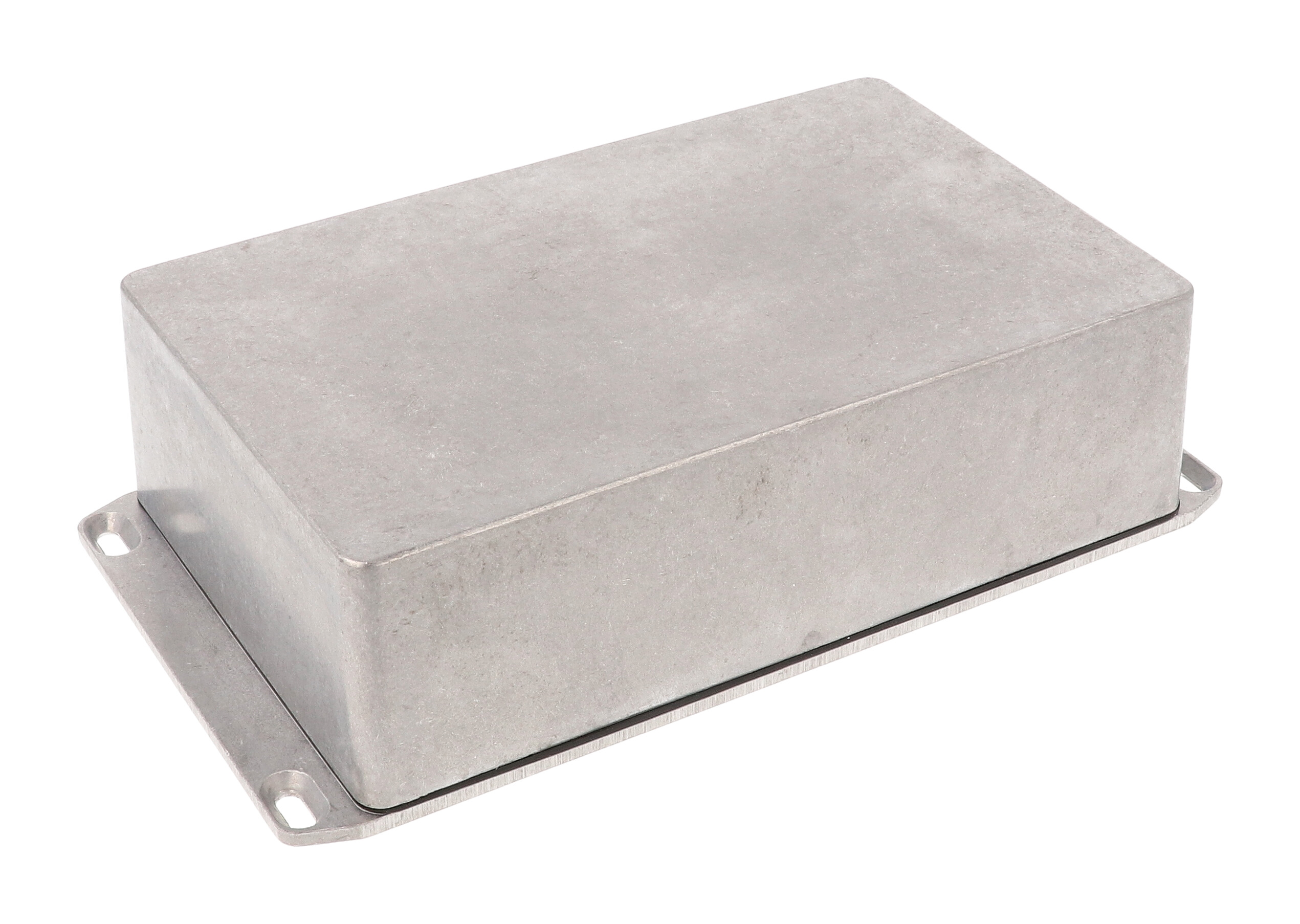1590WDFL natural aluminum watertight diecast aluminum enclosure, 188 mm x 119 mm x 56 mm, with flanged lid