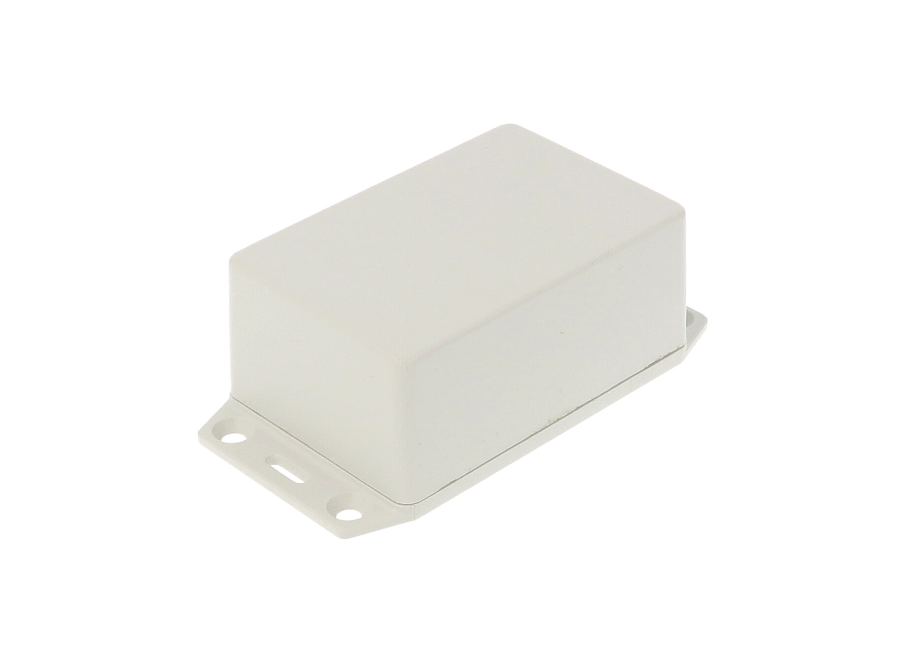 Hammond 1591XXLFLGY light gray ABS plastic enclosure with flanged lid, 1591XXL size, box and lid shown