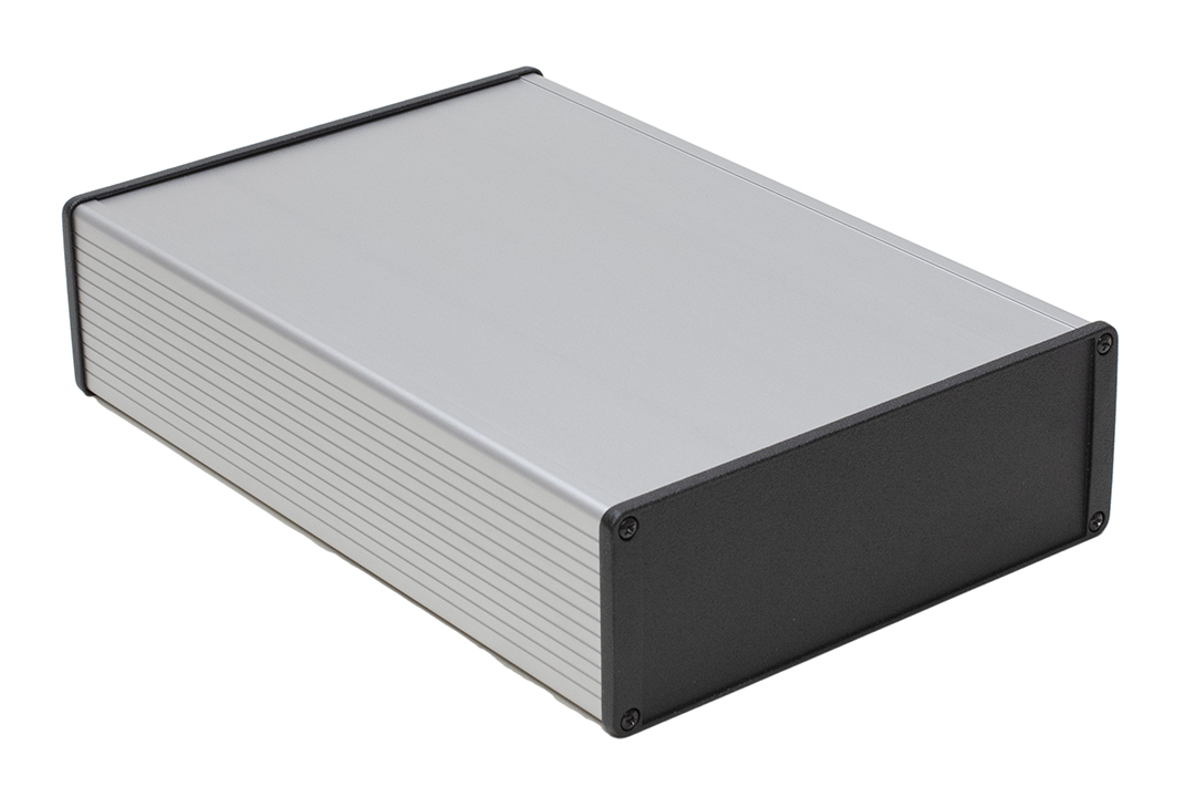 1457U2801 — Enclosure, extruded aluminum, 7.52 x 2.68 x 11.02, flanged end panels, 1457 Series
