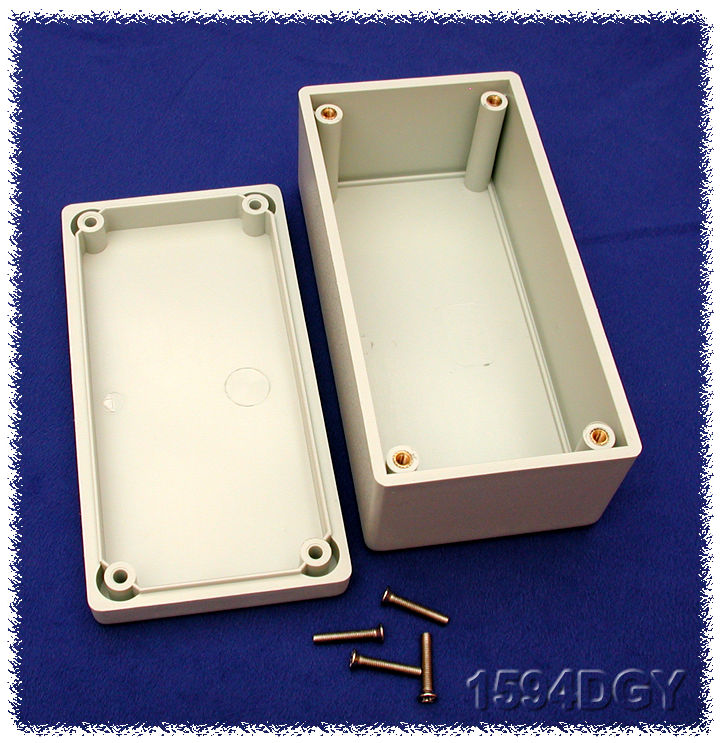 1594DGY light gray flame retardant ABS enclosure with lid, 132 x 66 x 55 mm