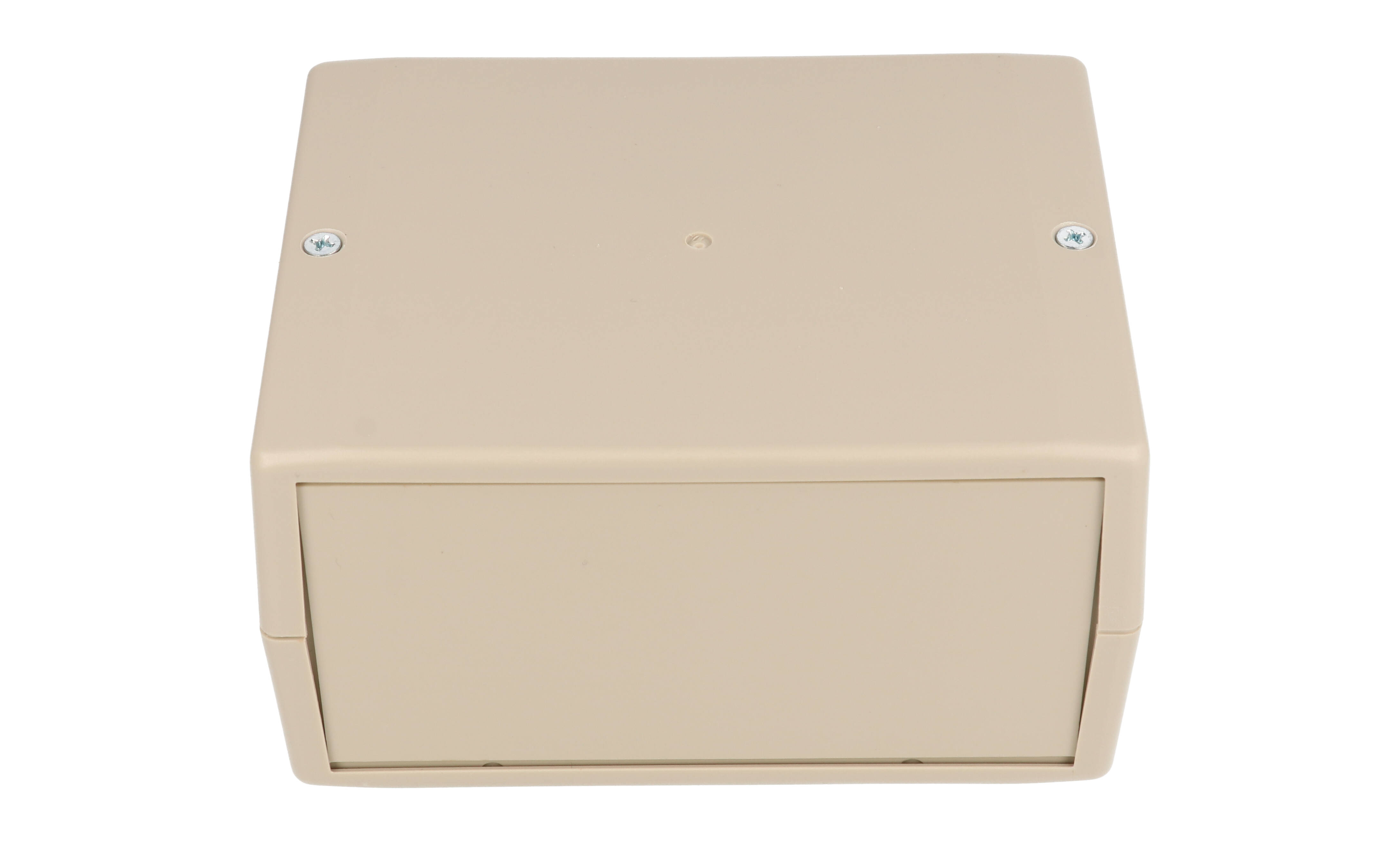 RM2015L light grey ABS instrument enclosure, 130 x 100 x 70.5 mm clam shell case with front and rear panels
