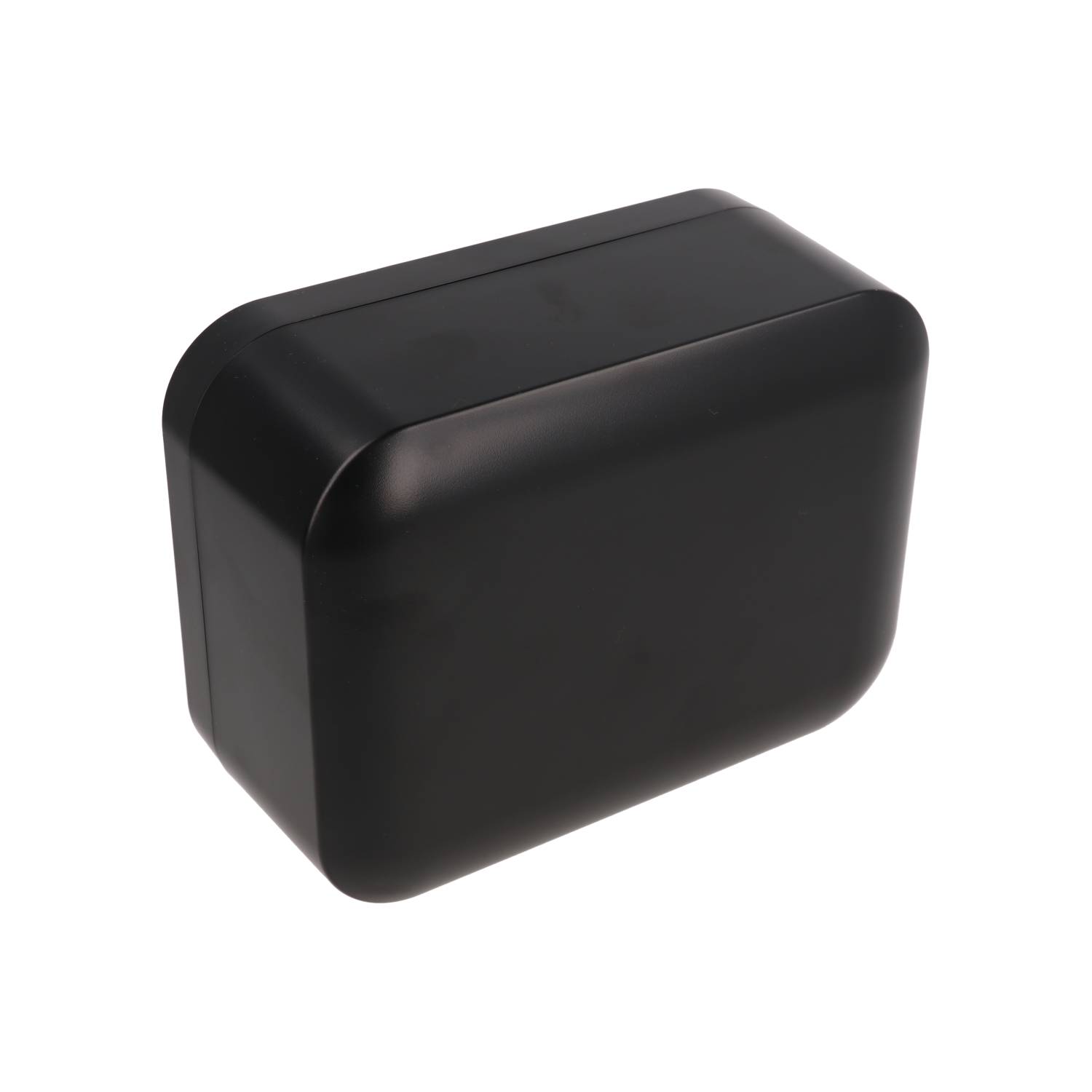 1556EABK black flame-retardant ABS 160 x 120 x 70 mm desktop and wall-mount enclosure with rounded corners