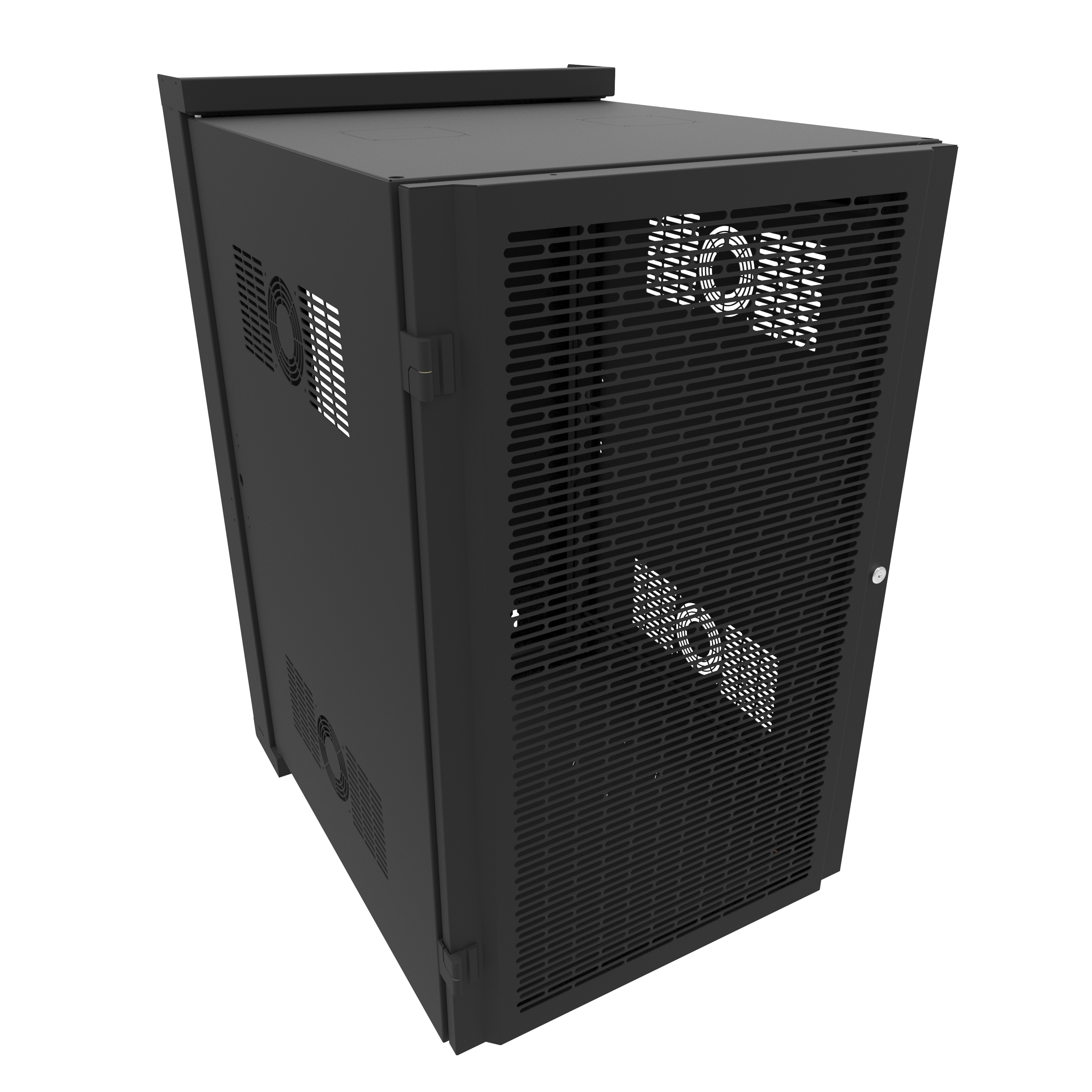 Hammond HWM2420U26BK 20U swing-out wall-mount rack cabinet in RAL9005 black with vented front door