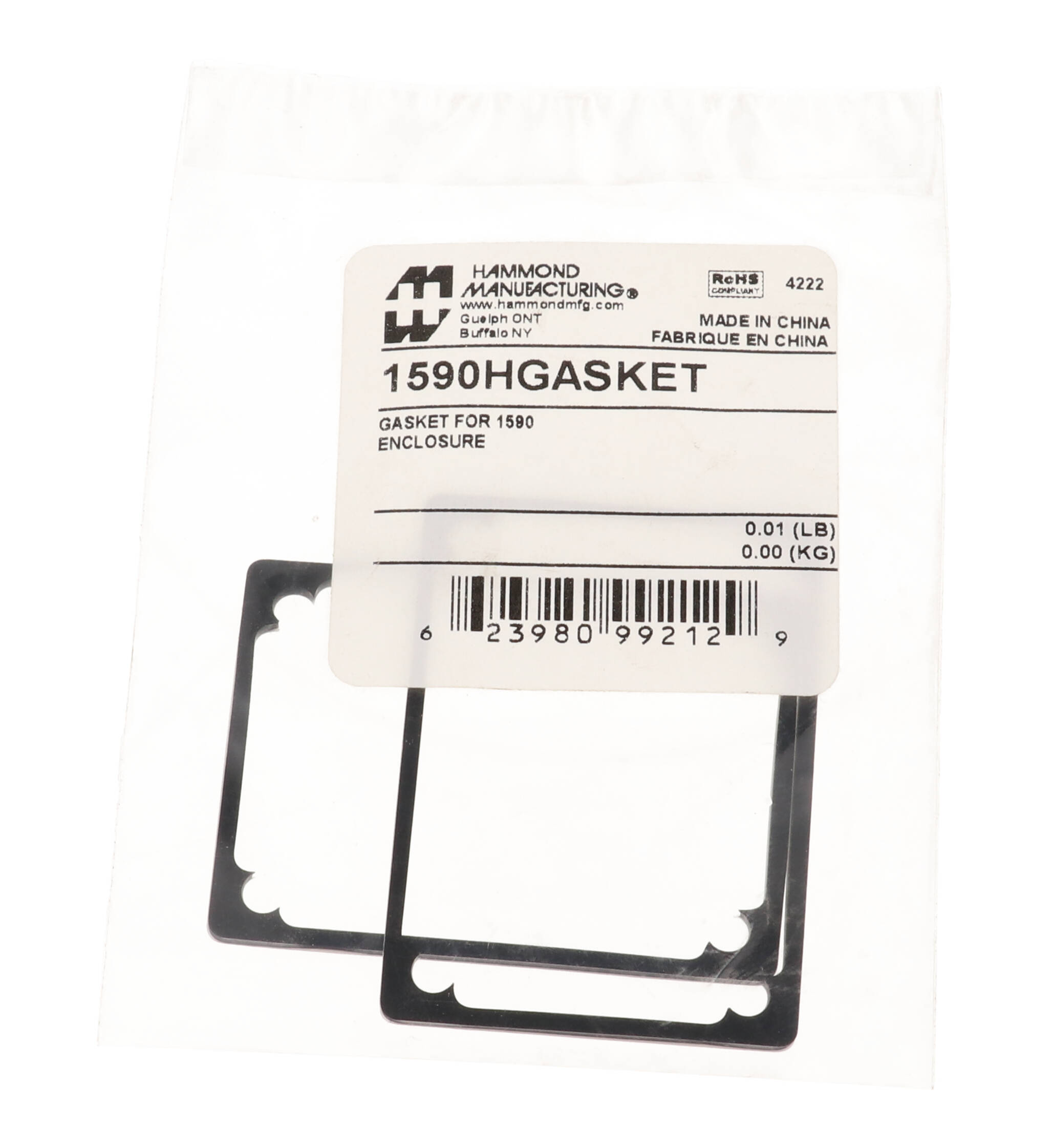 1590HGASKET silicone gasket 2-pack for 1590H diecast aluminum enclosures