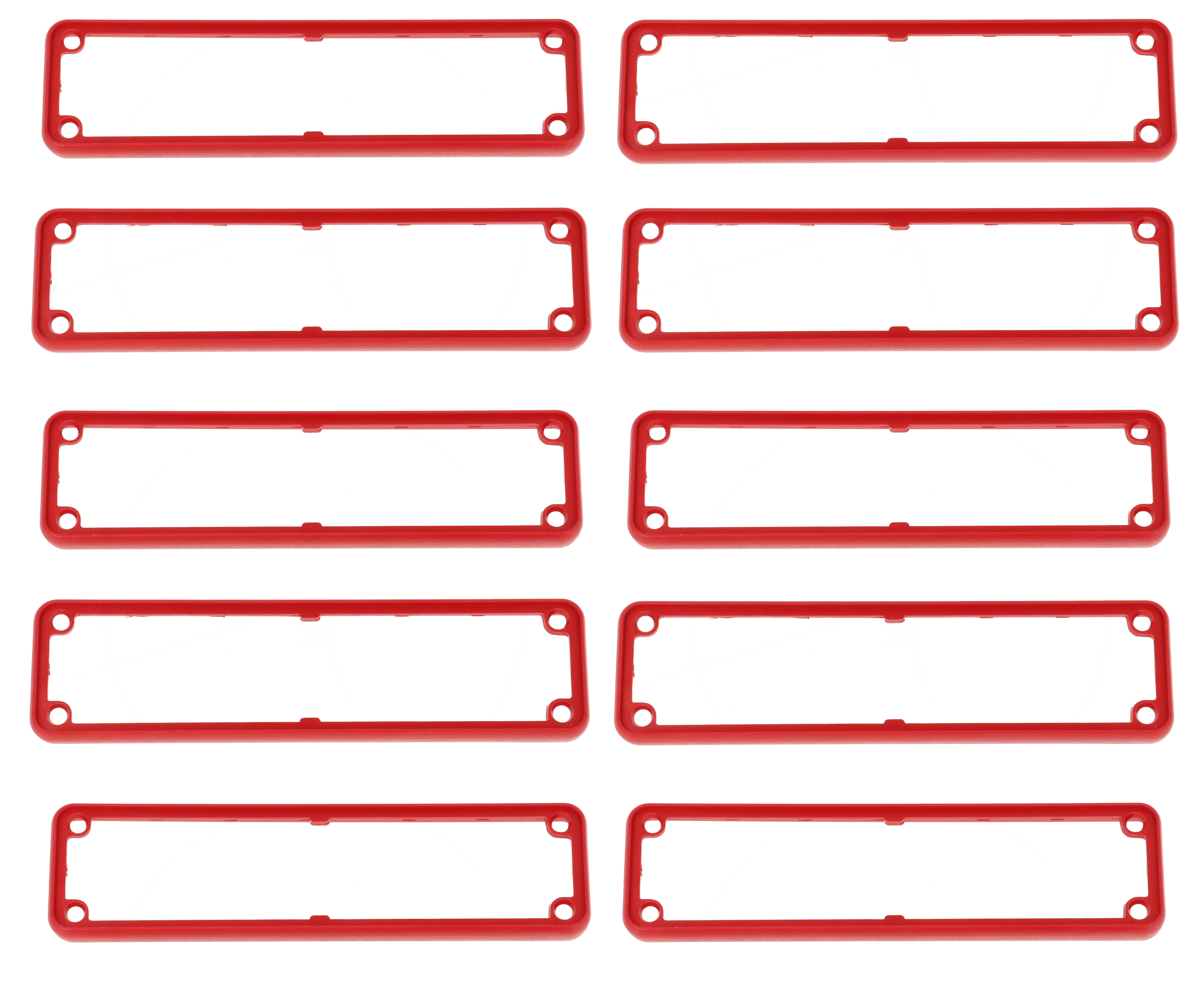1455PBRED-10 — red plastic open bezels for 1455P enclosures- 10/pack