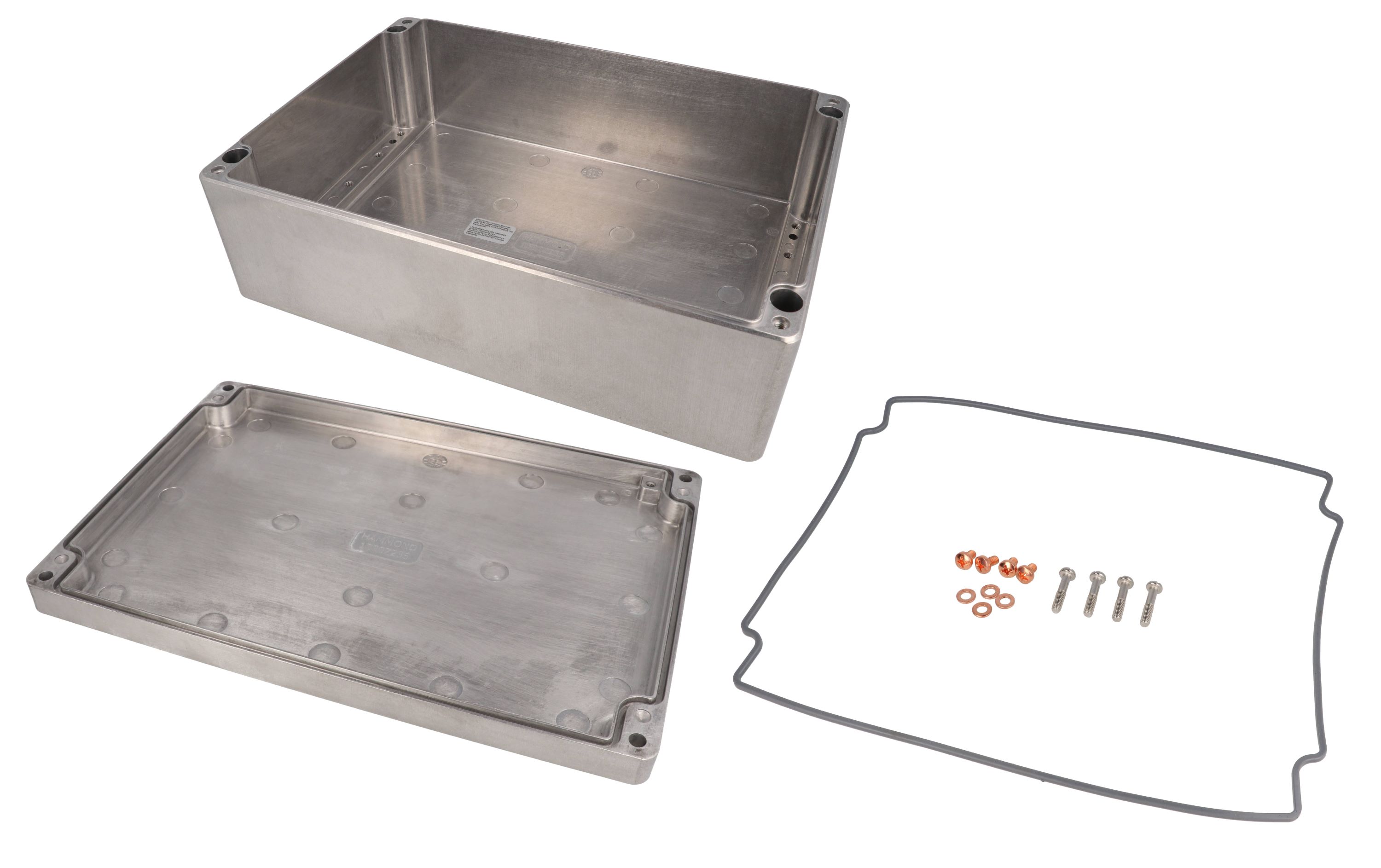 1590Z235 natural 330 x 230 mm heavy-duty diecast aluminum enclosure with lid