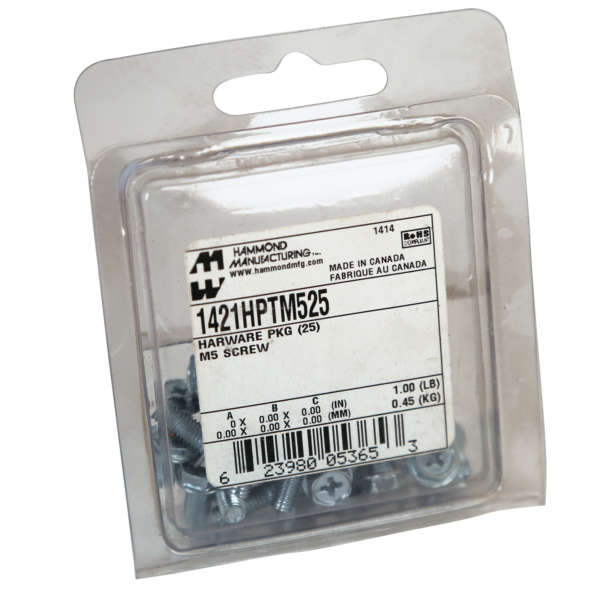 1421HPTM525 — 25 of Hex/Phillips Threadrolling M5 screws x 12mm