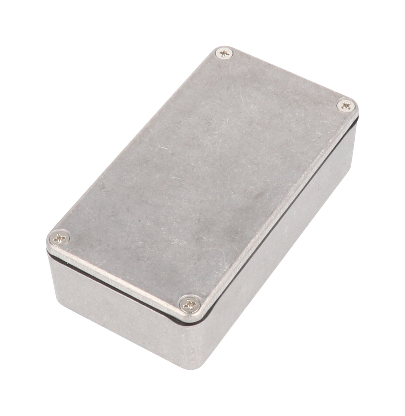 1590WB natural aluminum IP65 watertight diecast enclosure, 112 x 61 x 31 mm, no mounting flanges
