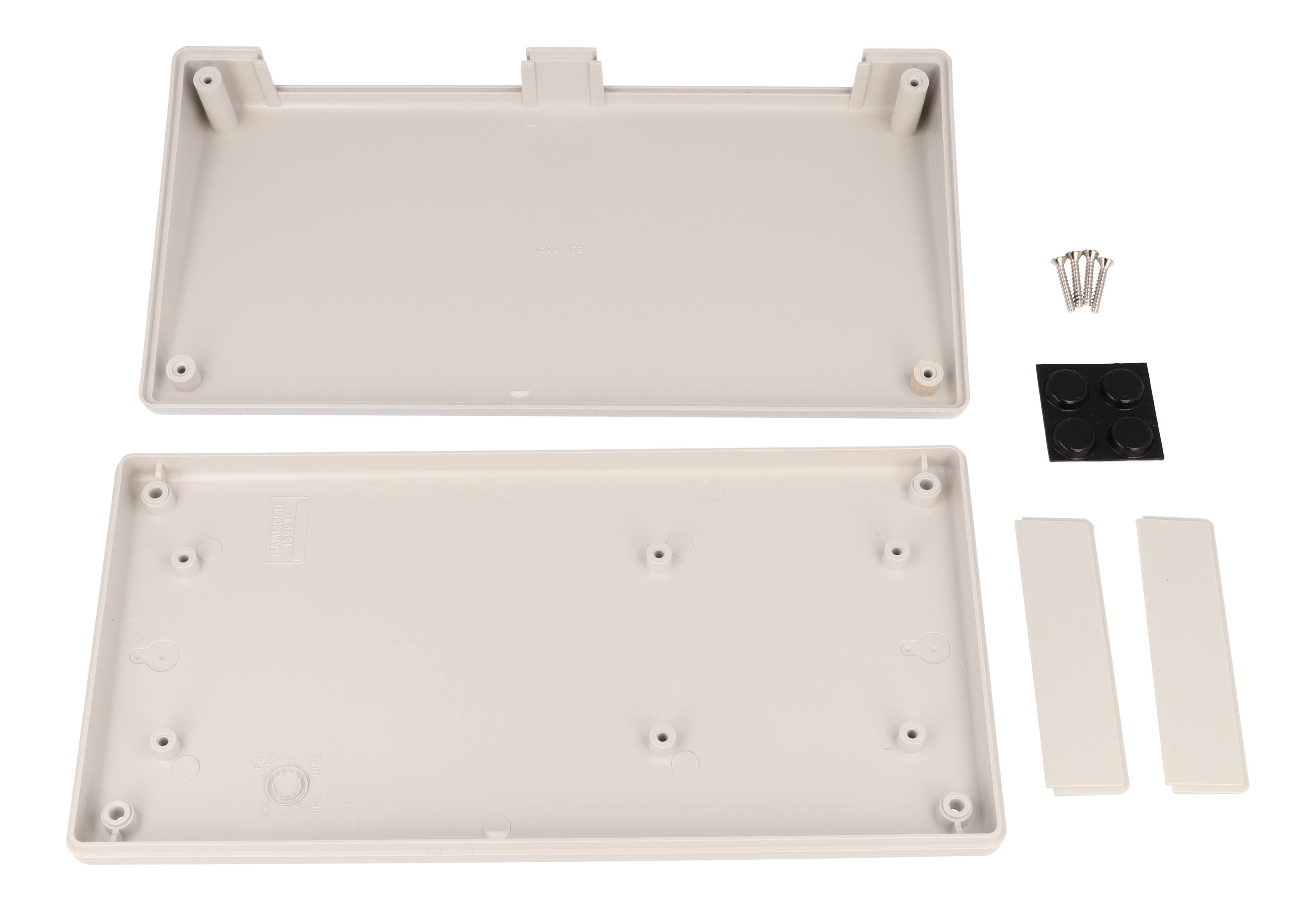 1599HSTSGY light gray short-slope ABS sloping console enclosure, 220 x 110 mm