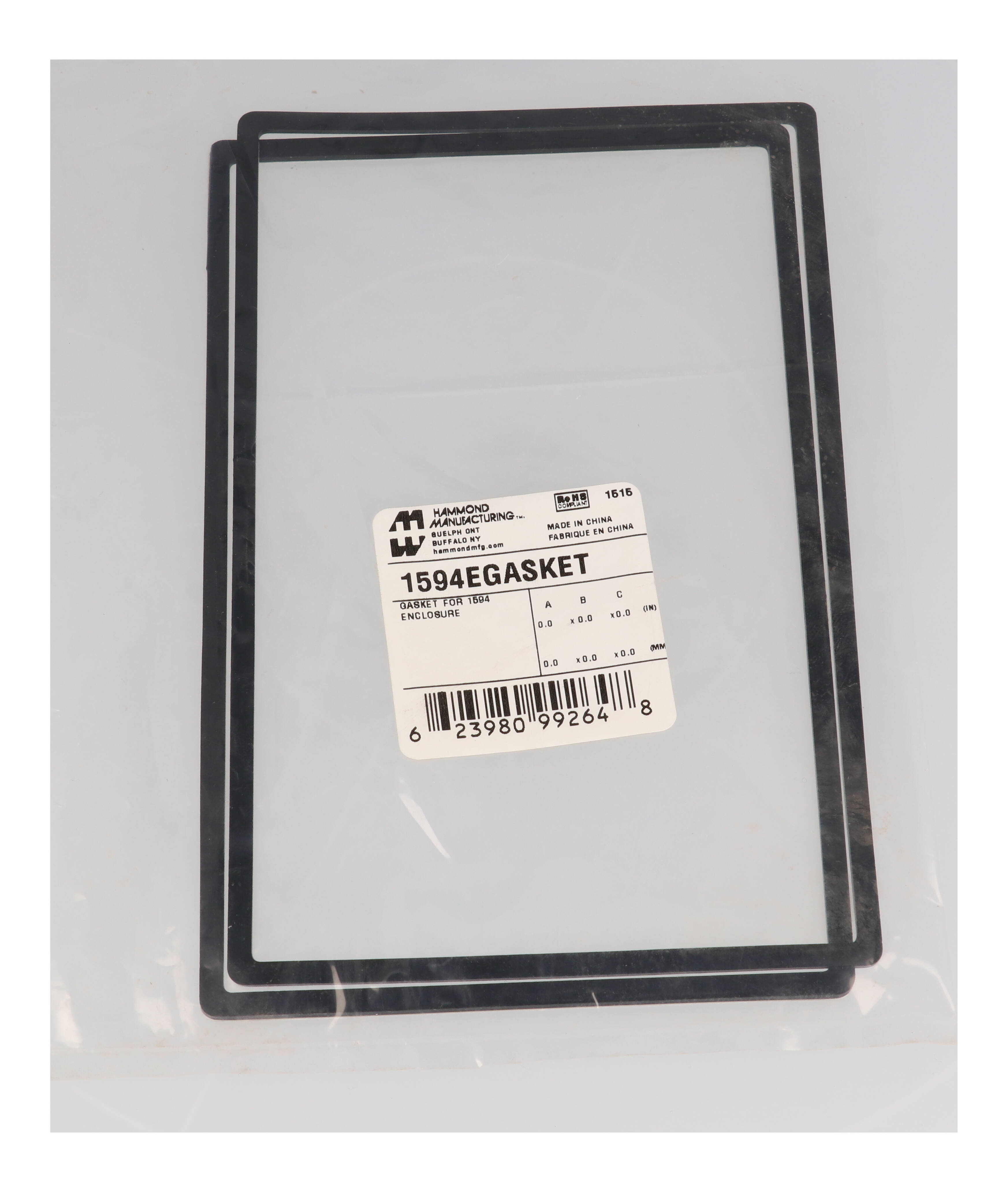 1594EGASKET silicone replacement gasket 2-pack for 1594E enclosures