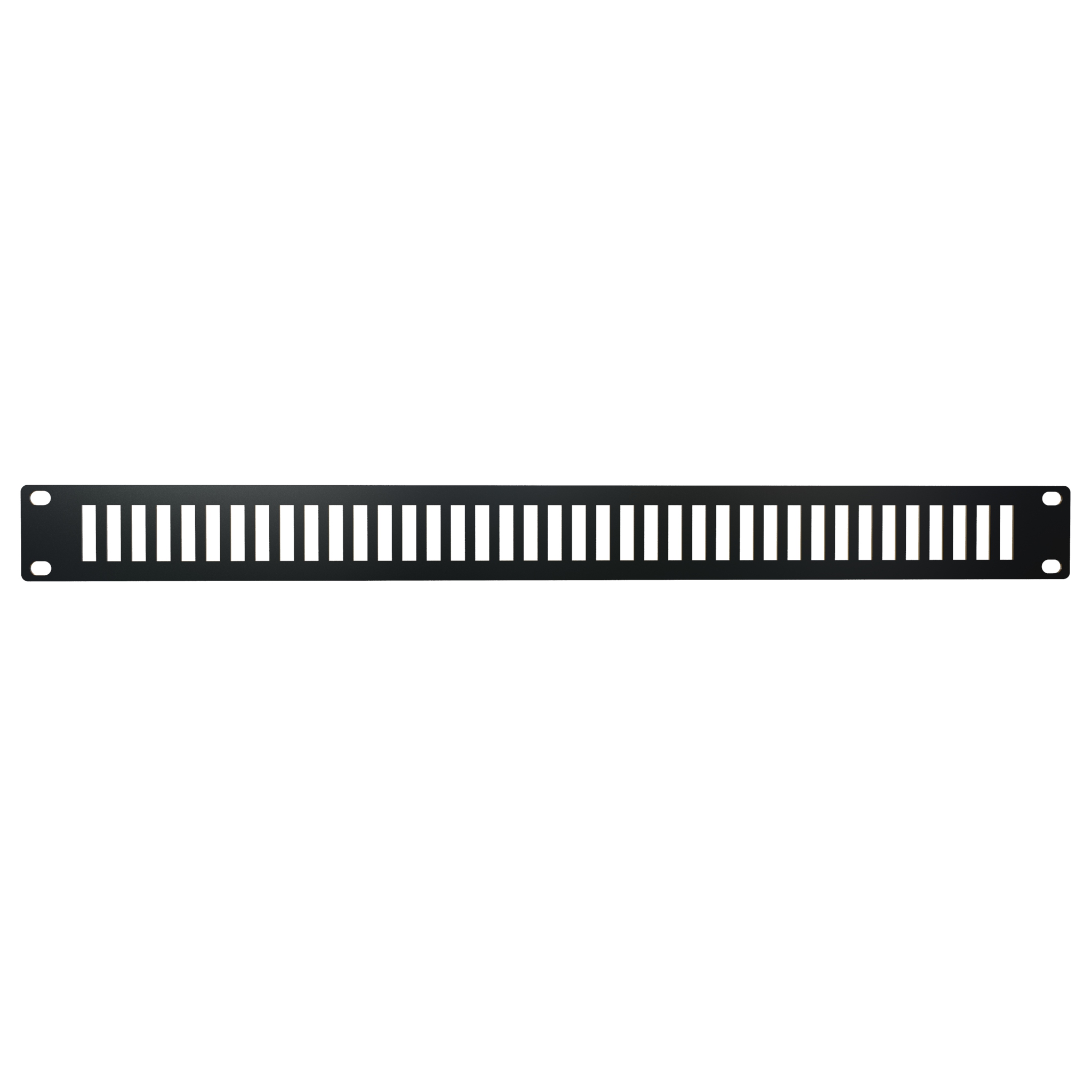 Hammond PVSS19001BK 1U slotted 14-gauge steel vented rack panel in RAL9005 black matte for 19 inch racks