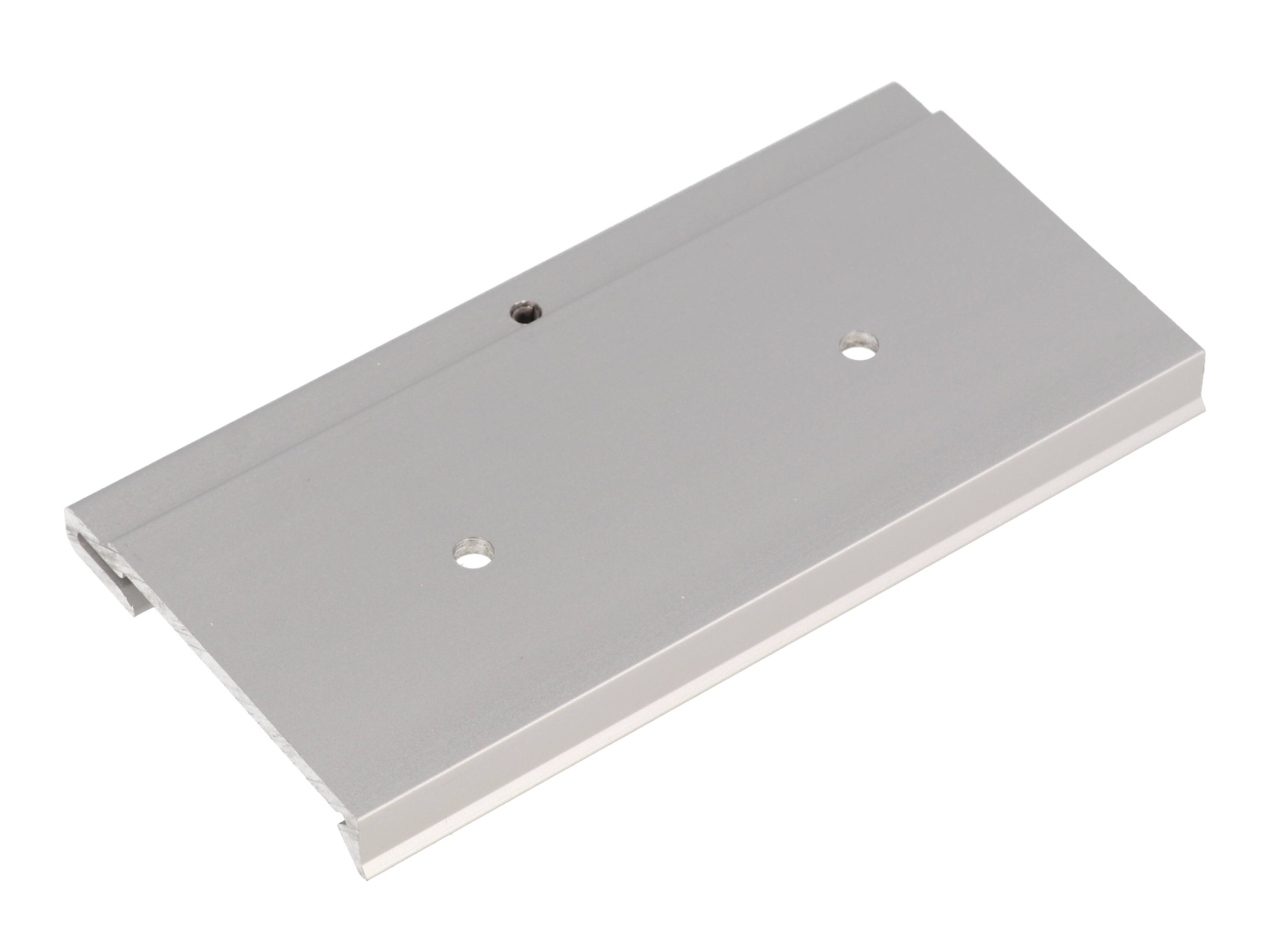 1427DIN100M 100 mm clear anodized aluminum DIN rail clip with mounting hardware