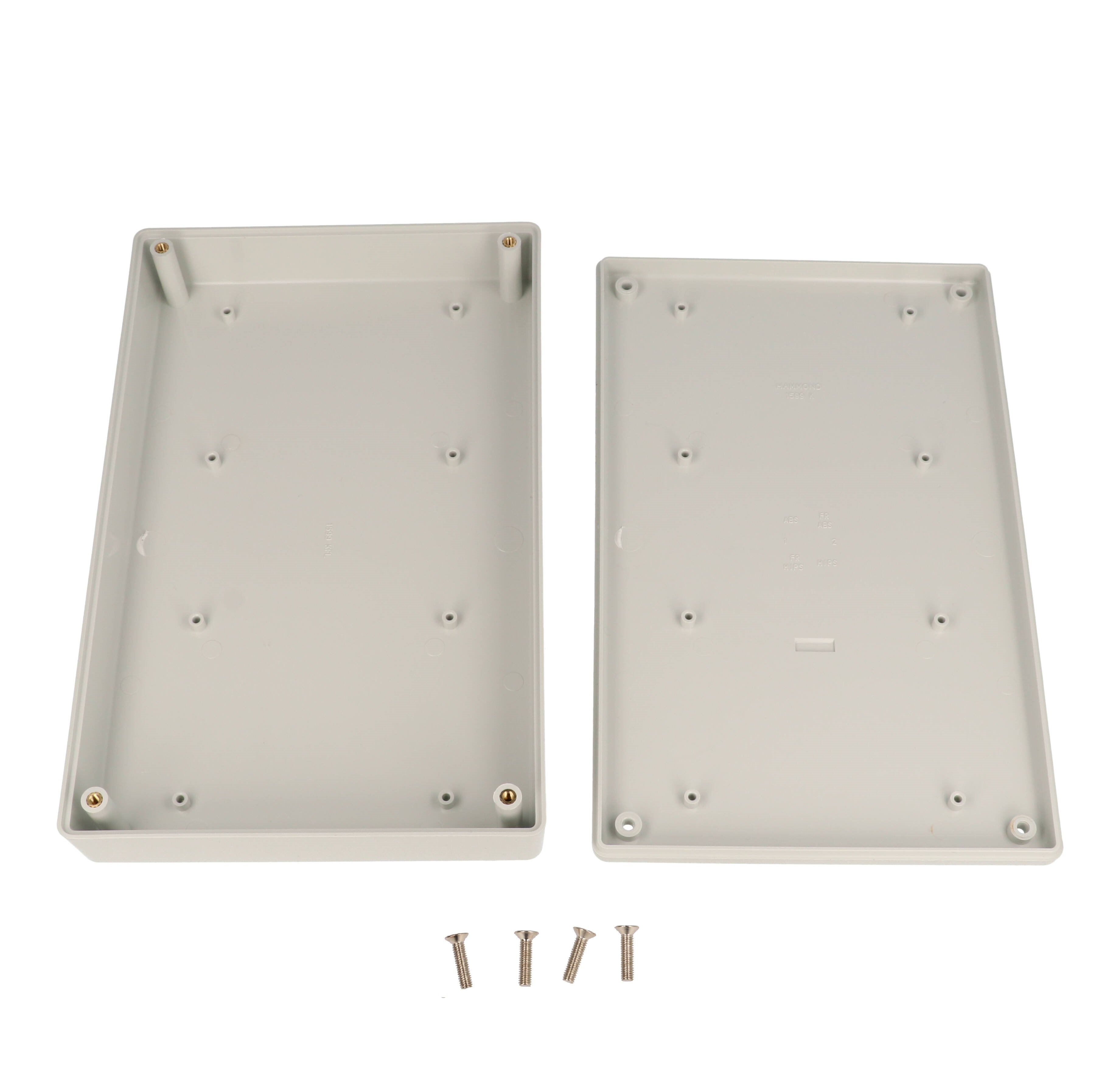 1599KGY light gray flame retardant ABS handheld enclosure, 220 x 140 x 41 mm