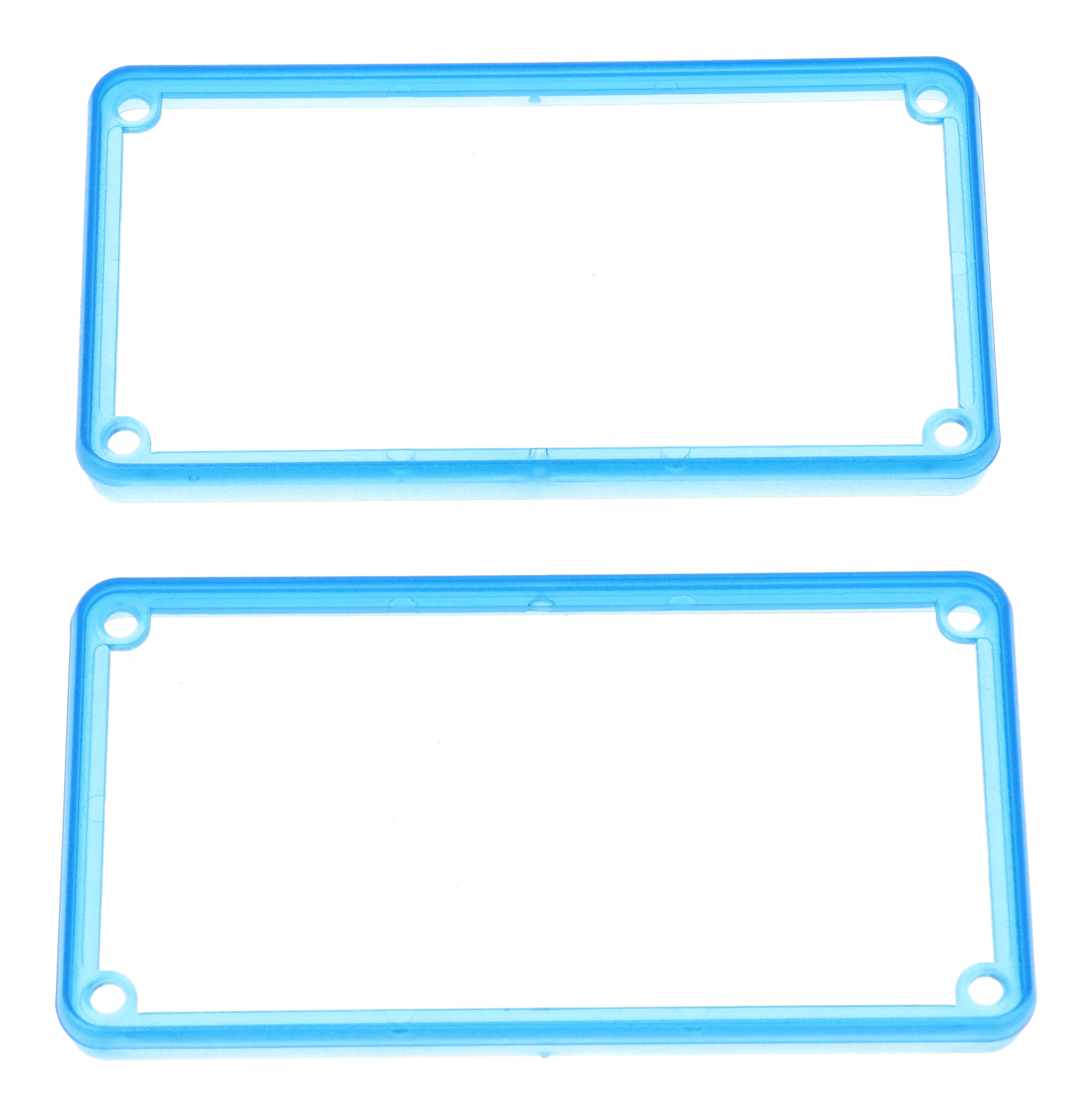1455NBTBU translucent blue open bezels for 1455N enclosures, 2-pack
