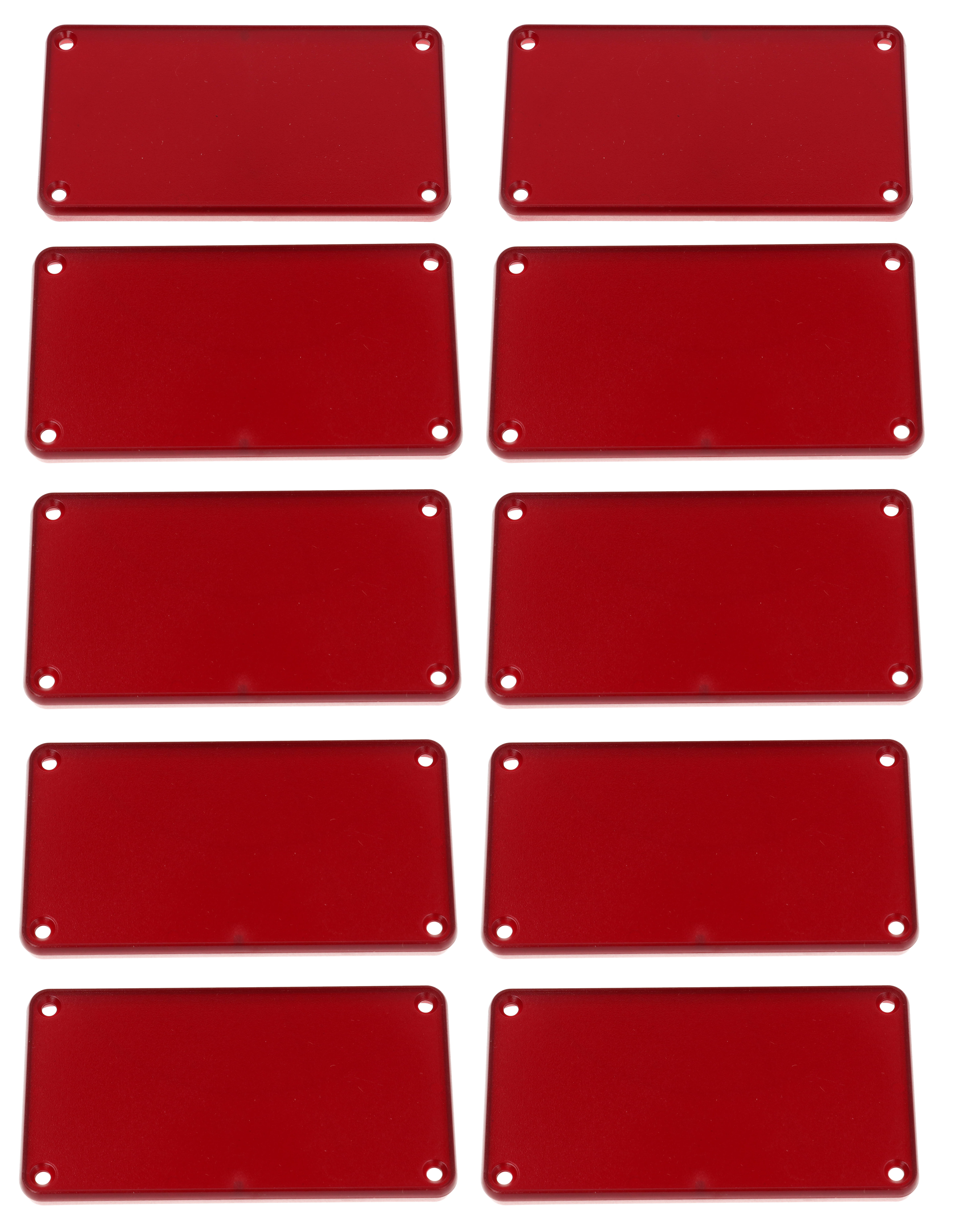 1455NPLTRD-10 translucent red polycarbonate closed bezel end cap for 1455N extruded aluminum enclosures, 10-pack
