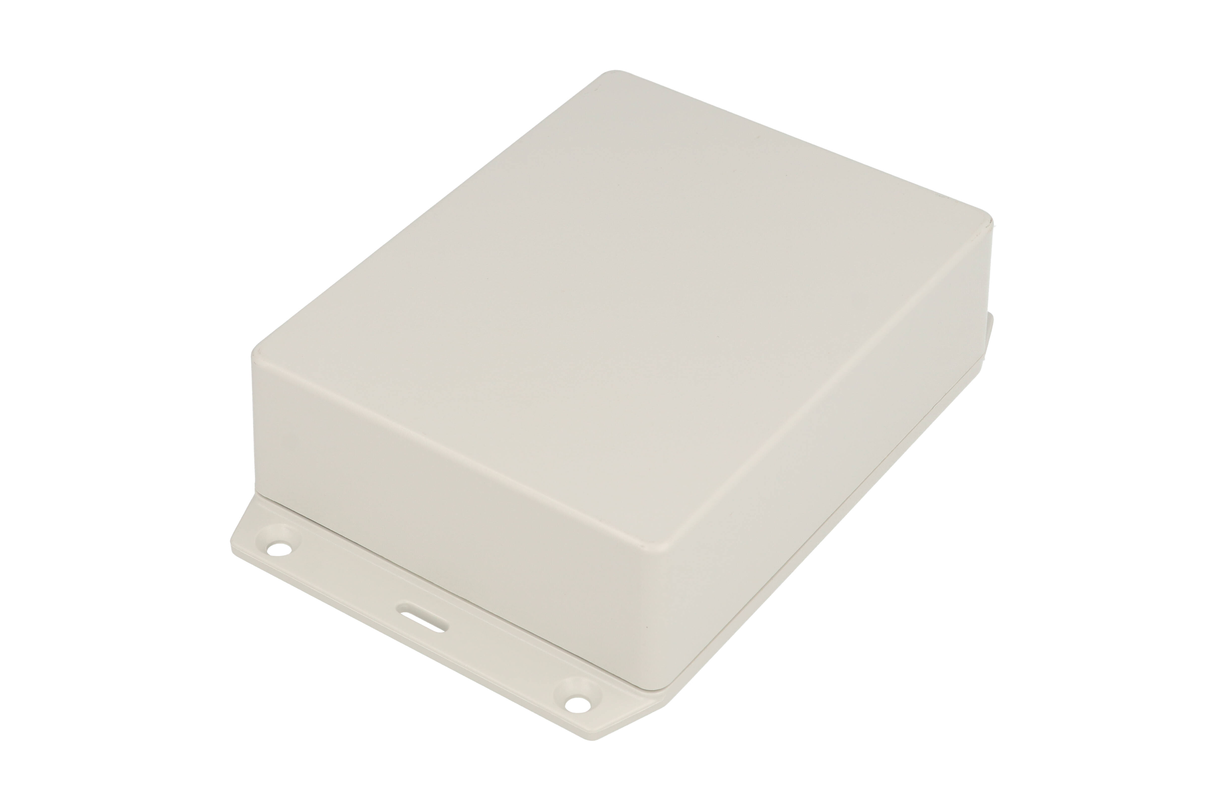 Hammond 1591XXGFLGY light gray ABS plastic enclosure with flanged lid, 1591XXG size, box and lid shown