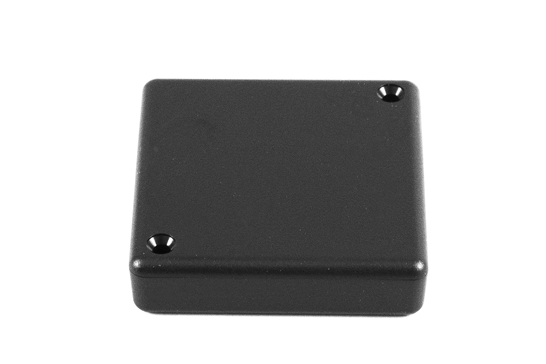 1551TTBK black ABS plastic miniature enclosure, 60 x 60 x 15 mm, low profile