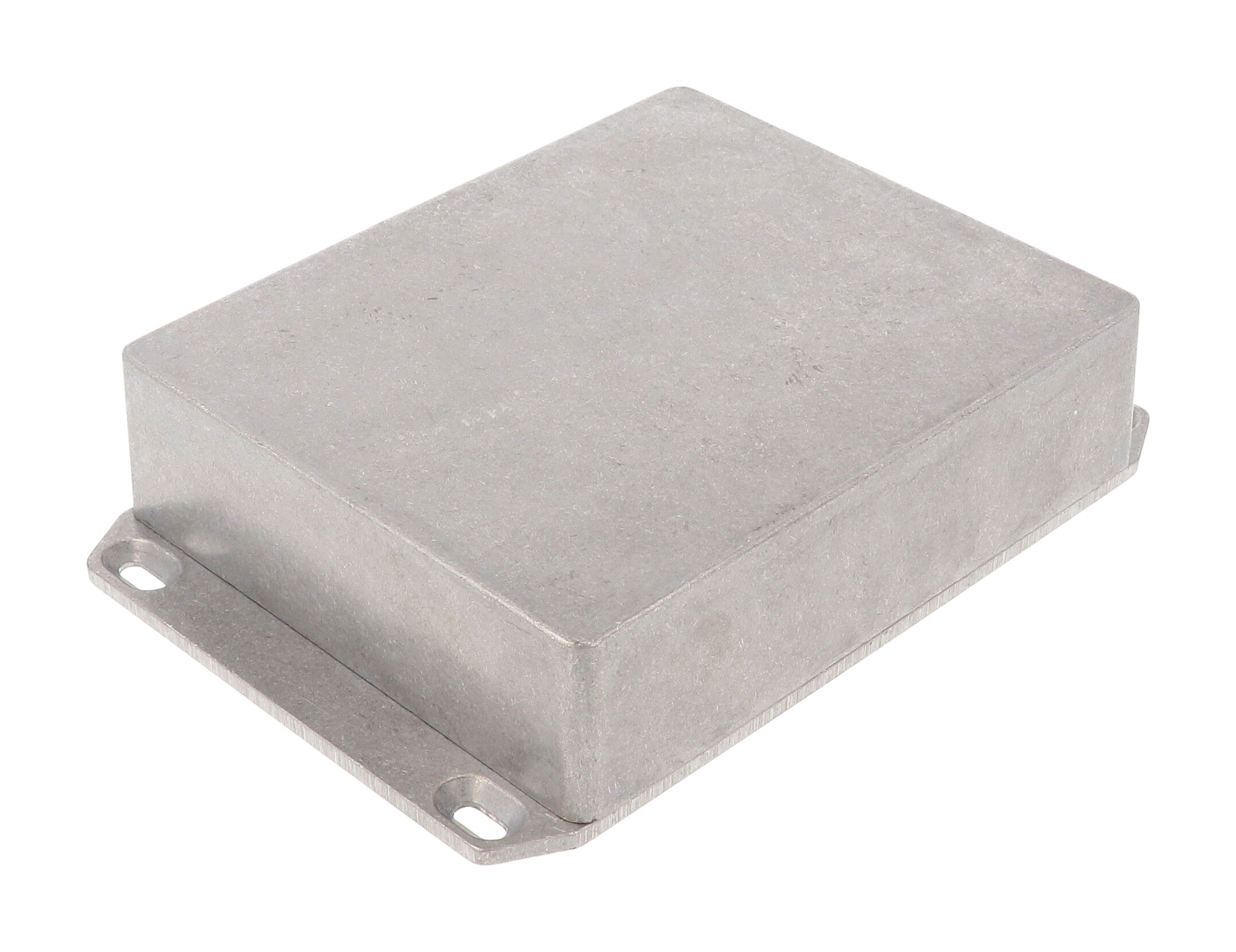 1590XXFL natural low-profile diecast aluminum enclosure with flanged mounting lid
