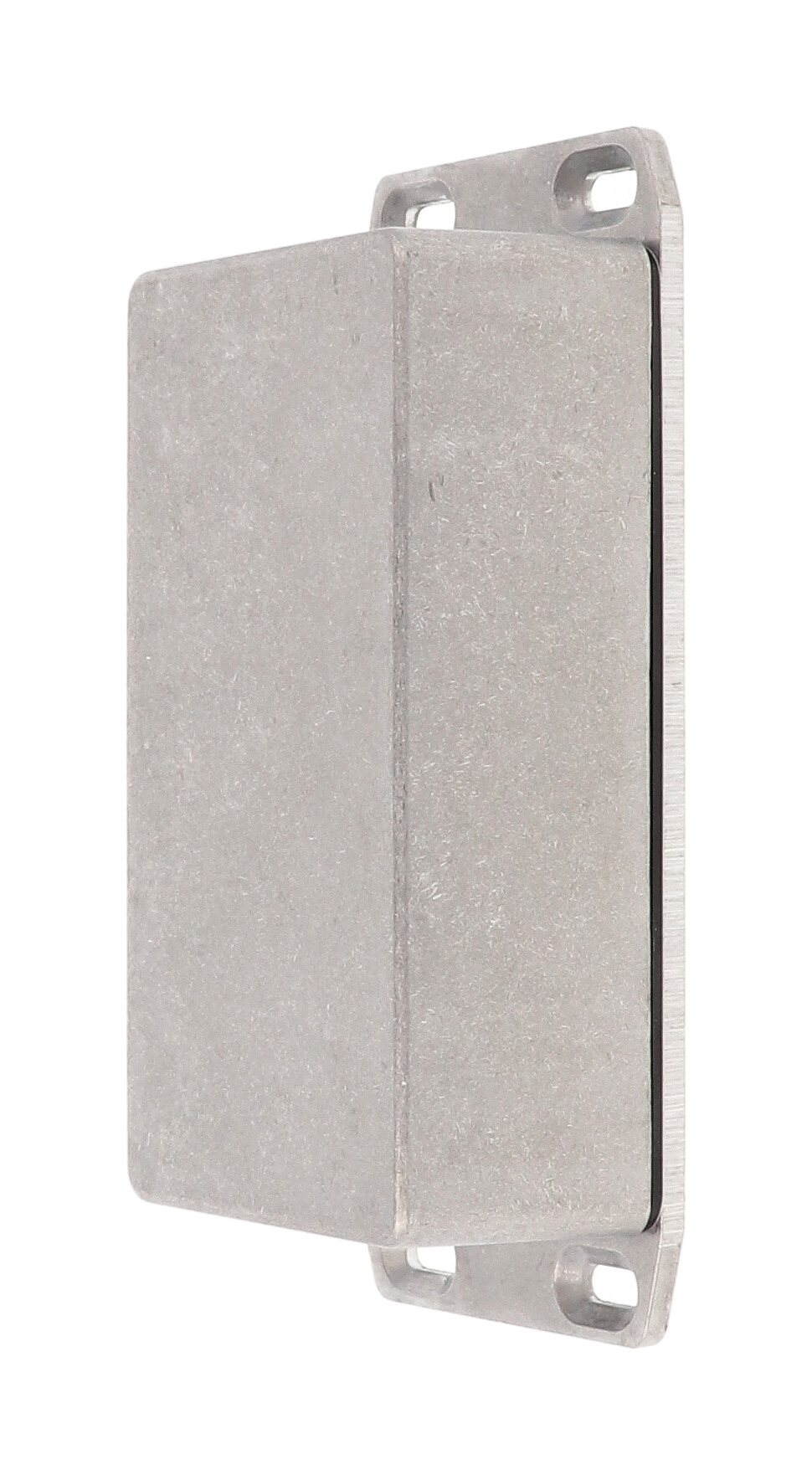 1590WN1FL natural aluminum watertight diecast enclosure, 121 mm x 66 mm x 40 mm, with flanged mounting lid