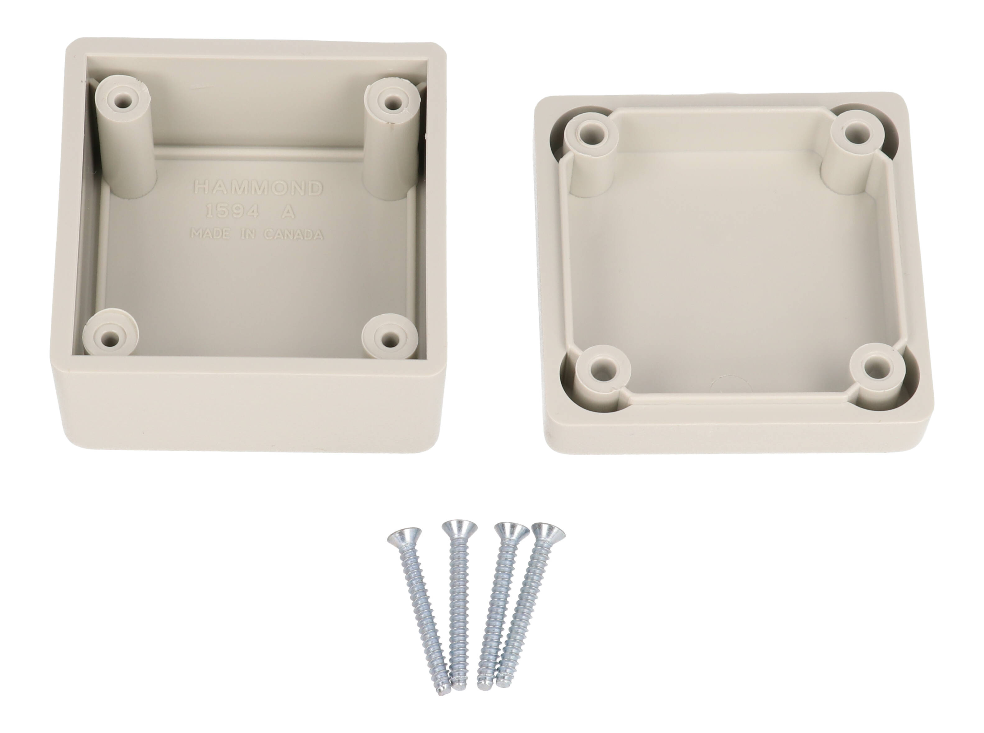 1594ASGY light gray economy abs plastic 1594A enclosure, 56 x 56 x 40 mm, with lid