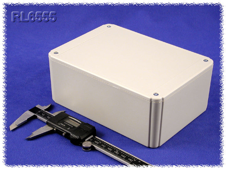RL6555 light gray ABS plastic project enclosure, 175 x 125 x 70 mm
