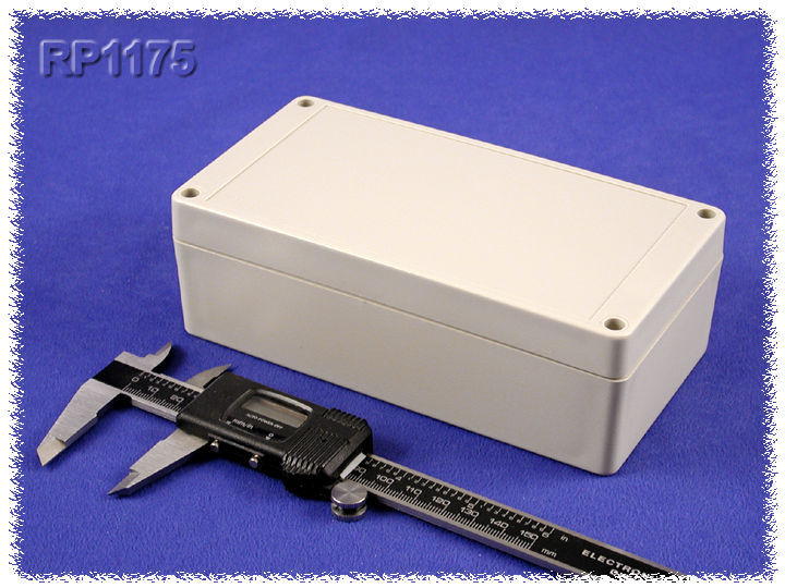 RP1175 water-tight light gray ABS enclosure, 166 x 87 x 55 mm, with opaque lid