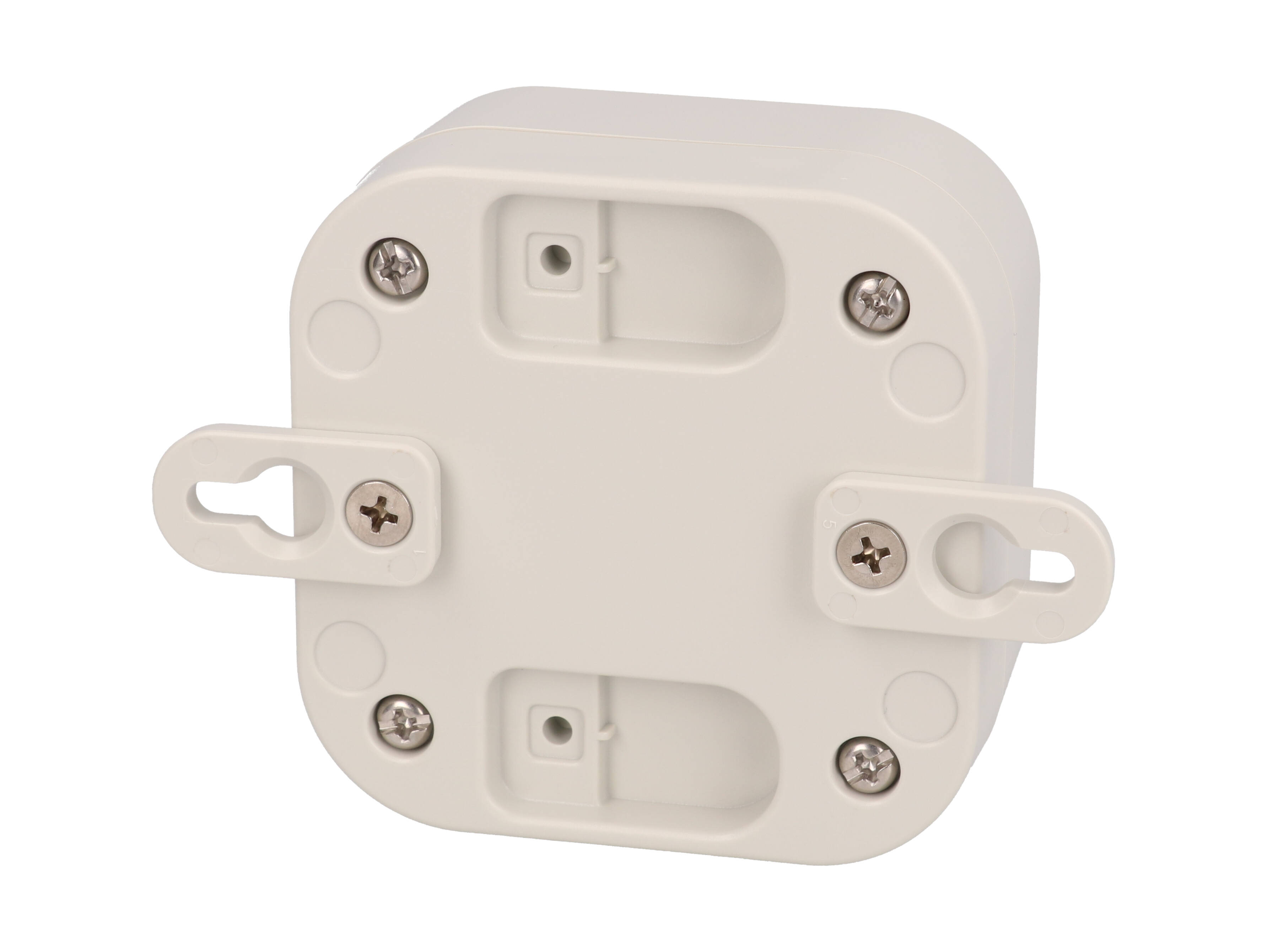 1557BGY light gray RAL7035 ABS enclosure, 80 x 80 x 45 mm, with rounded corners and stainless lid screws