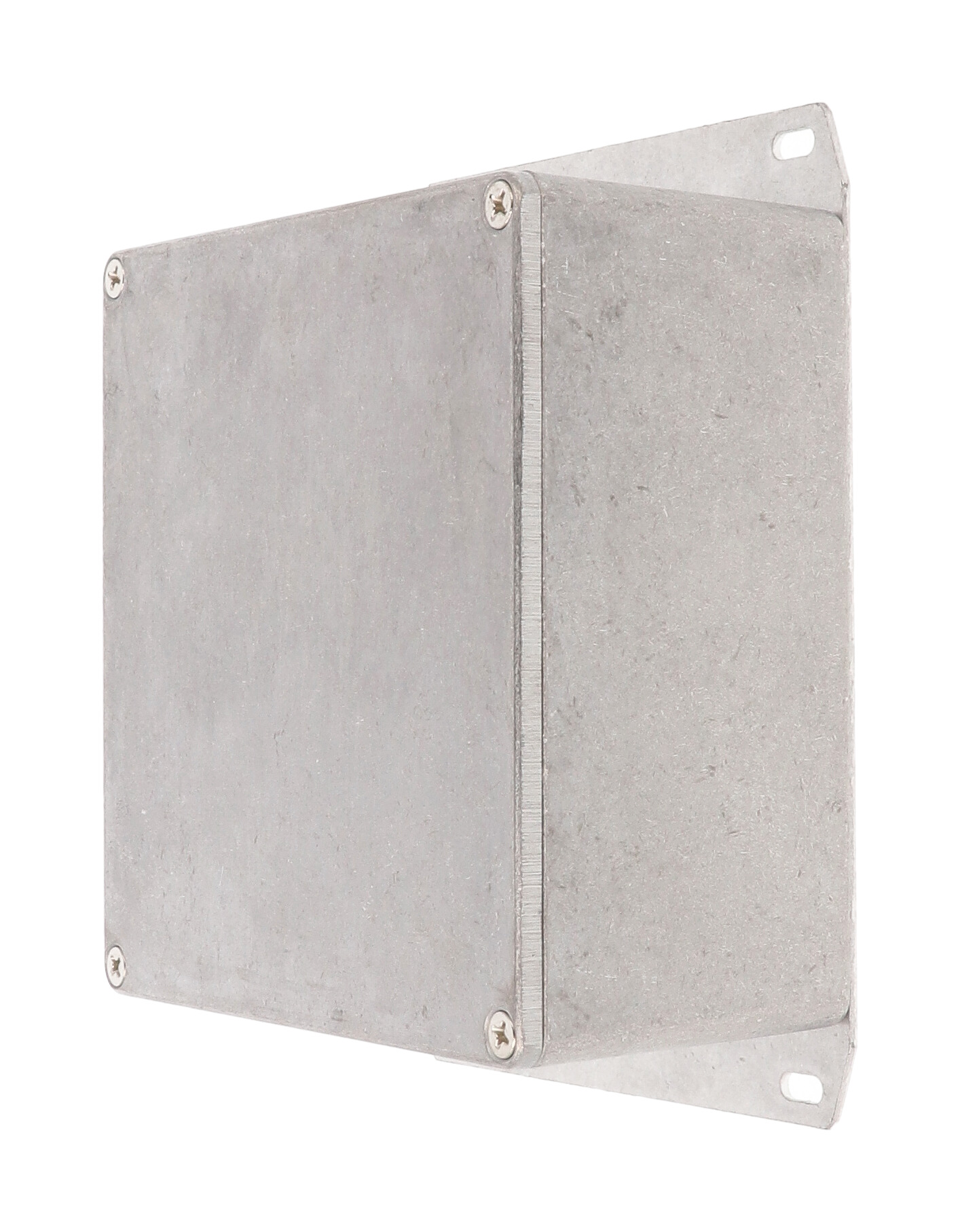 1590UF natural aluminum square diecast aluminum enclosure with flanged bottom plate