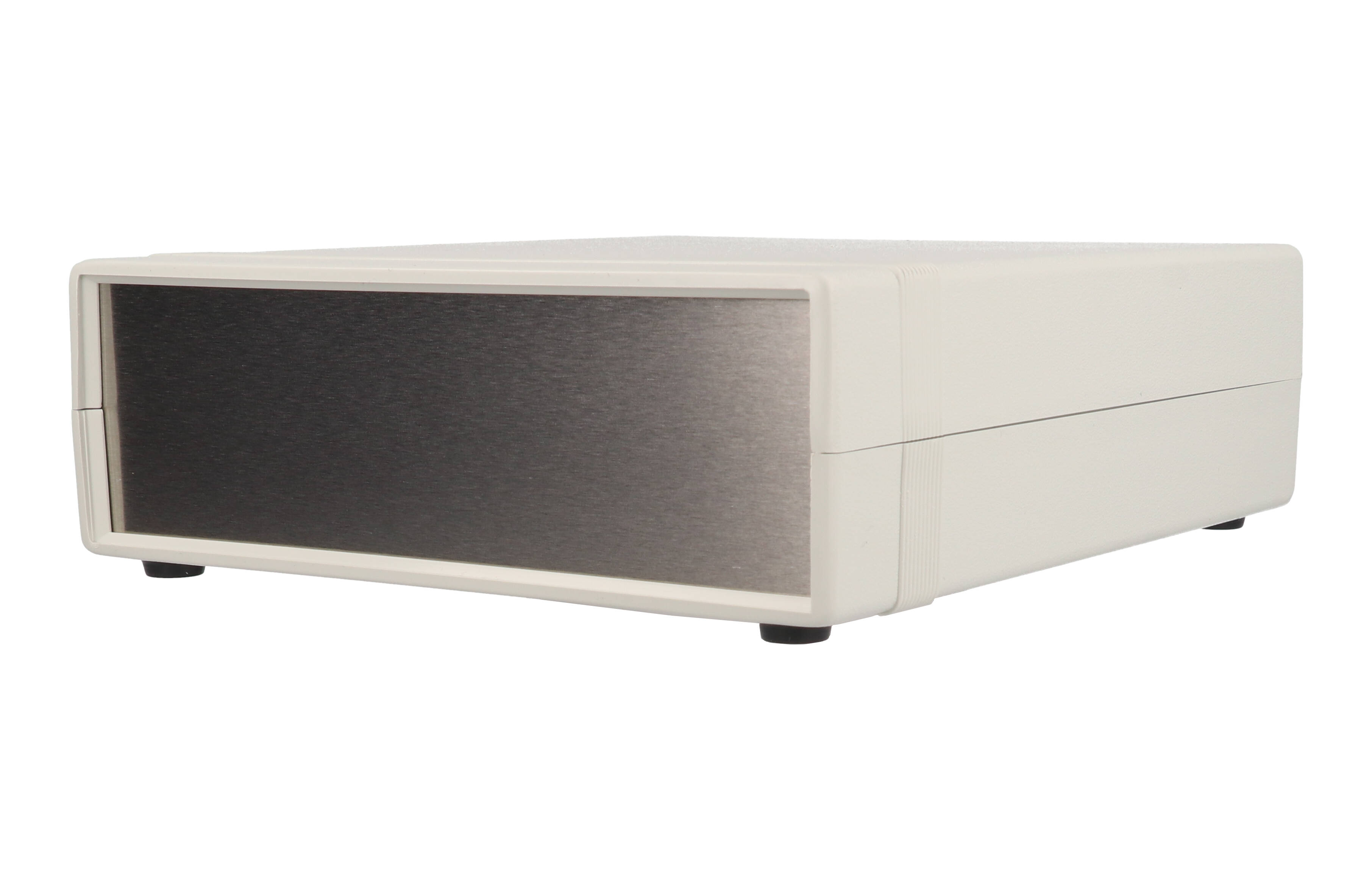 1598CGY light gray ABS 1598 Series instrument case with brushed aluminum end panels