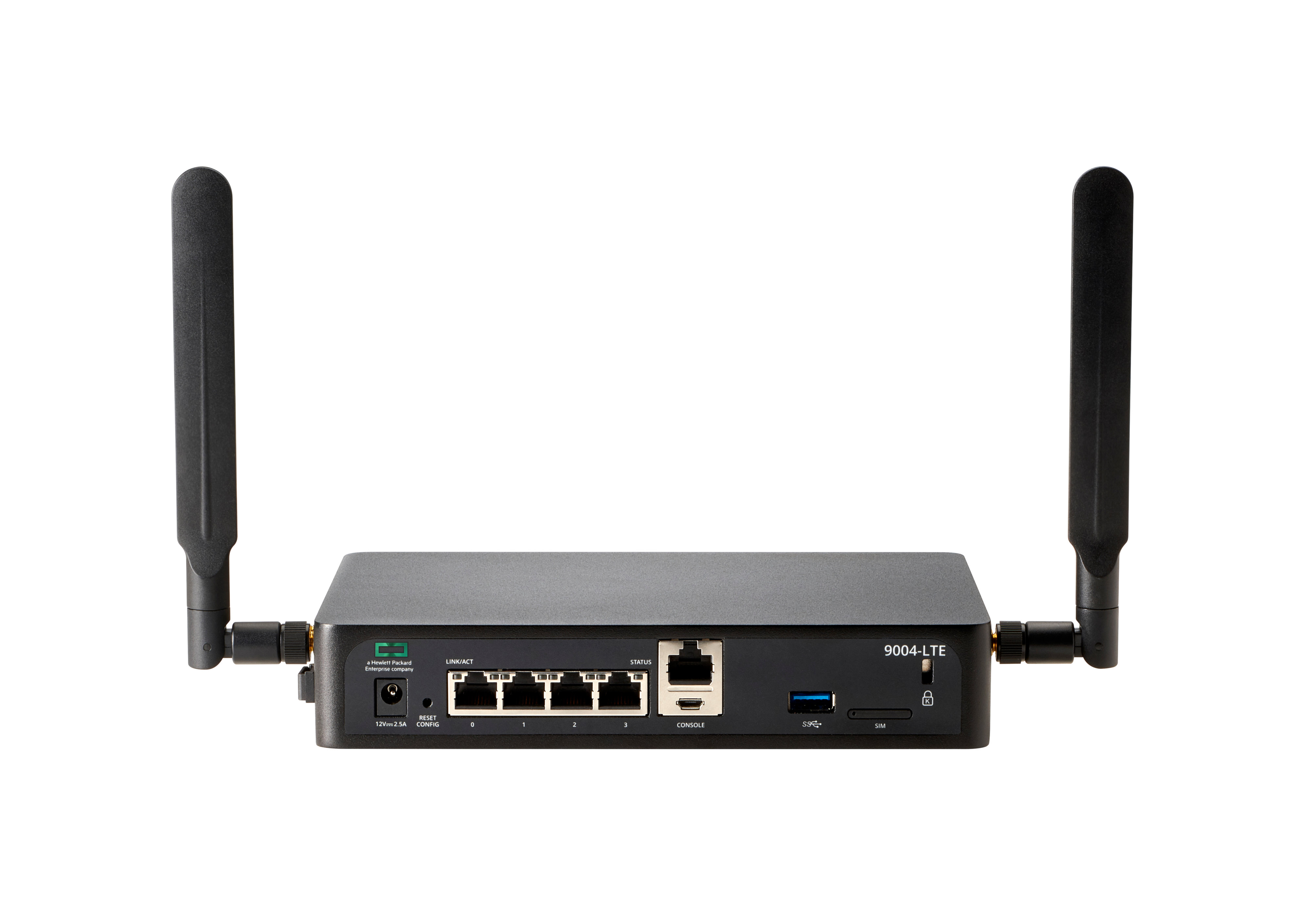 HPE Aruba Networking 9004-LTE (US) compact desktop branch gateway with four Gigabit Ethernet ports and integrated LTE. — view 3