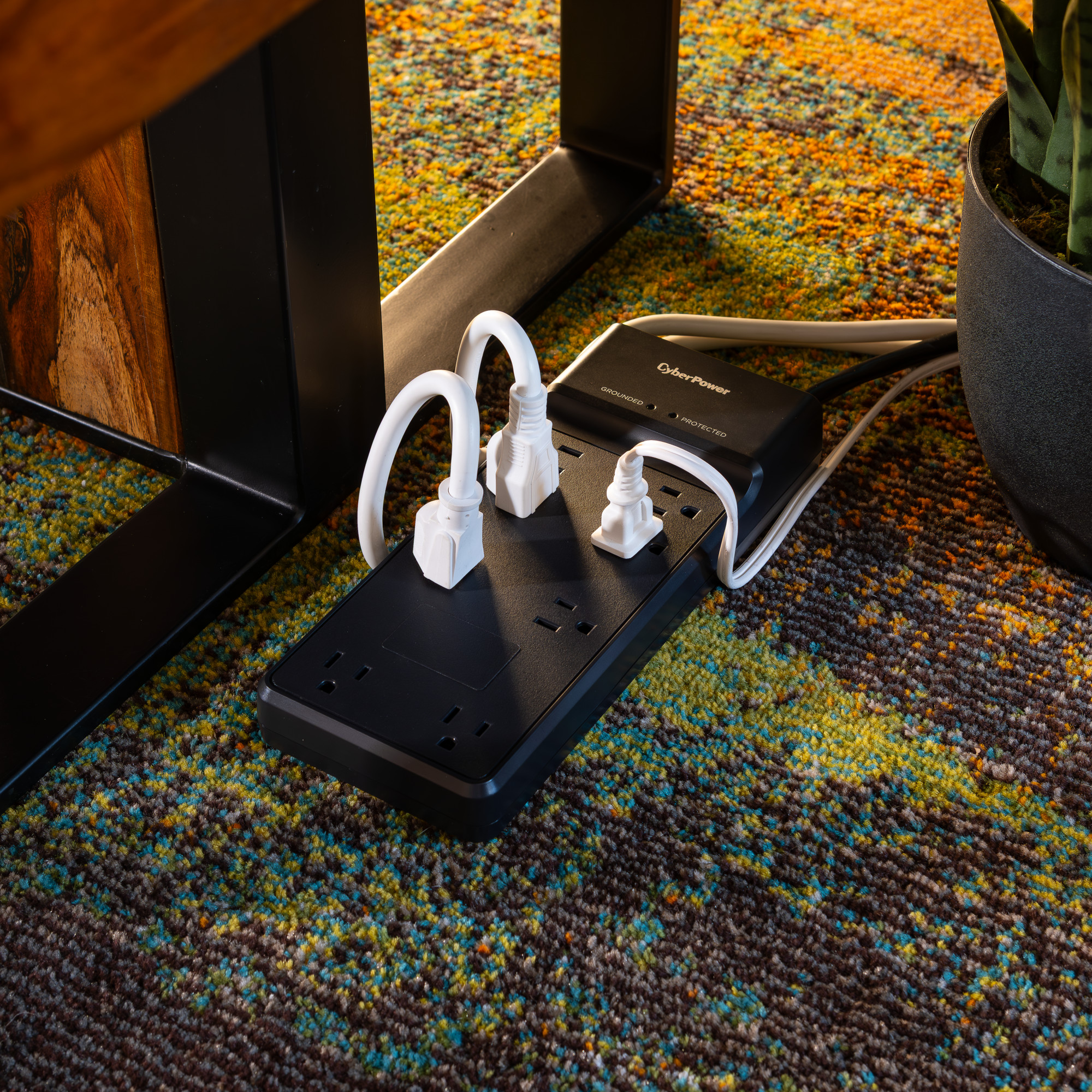 CyberPower CSB806R1 black surge protector with 8 outlets, 4,800 joules, and 6 ft cord — view 7