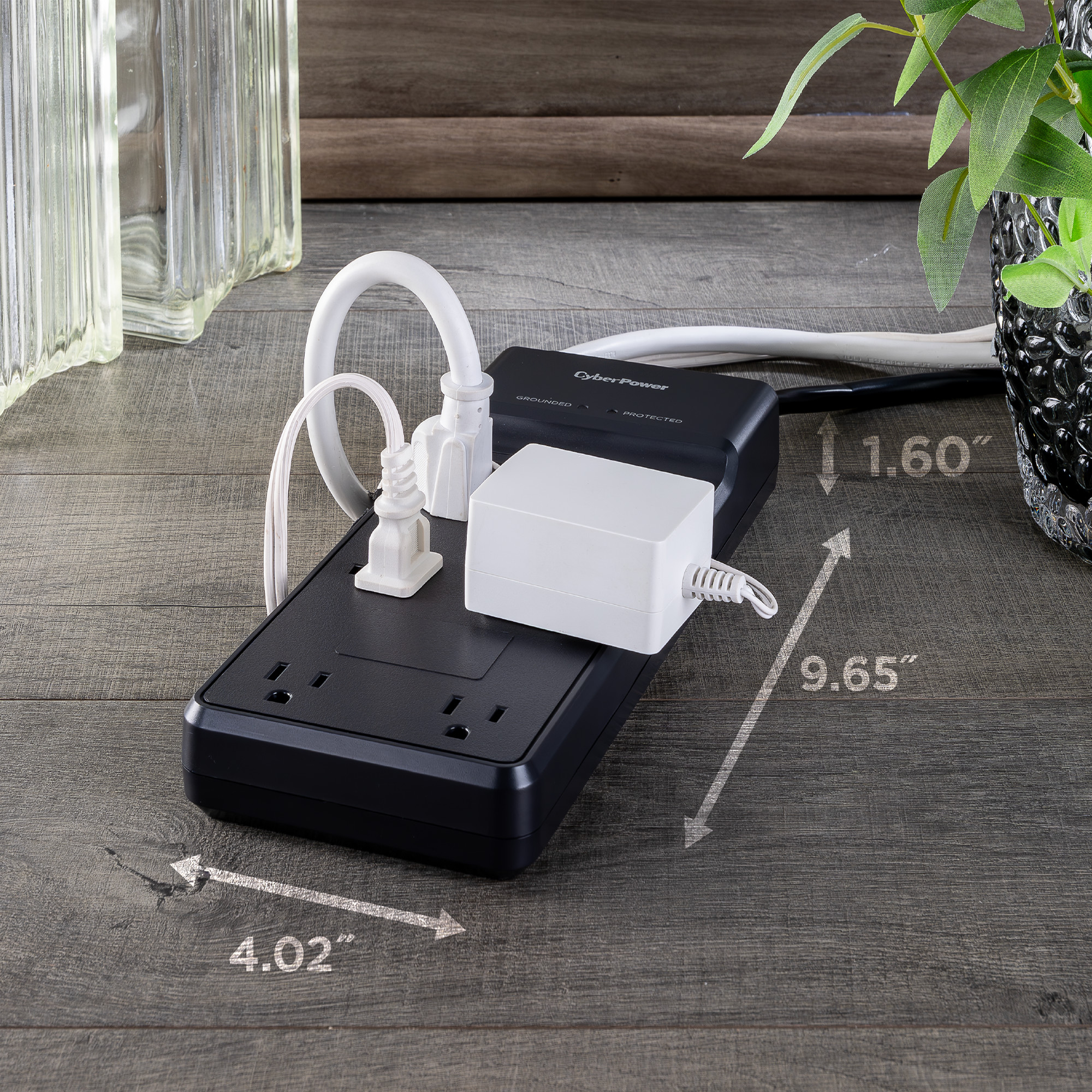 CyberPower CSB806R1 black surge protector with 8 outlets, 4,800 joules, and 6 ft cord — view 6