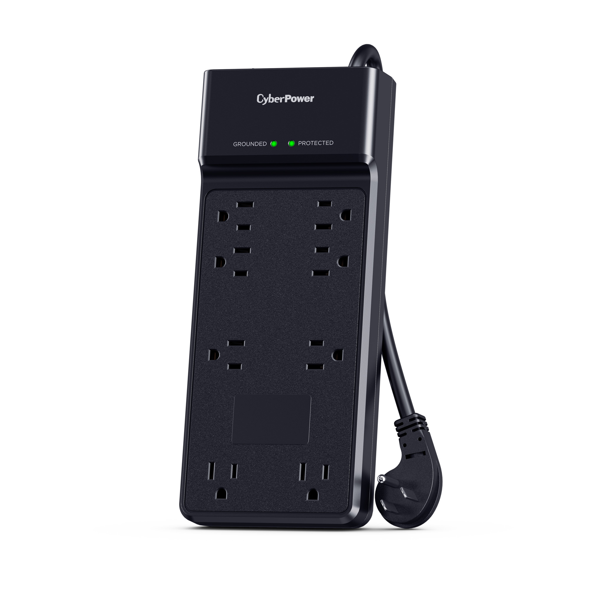CyberPower CSB806R1 black surge protector with 8 outlets, 4,800 joules, and 6 ft cord — view 2