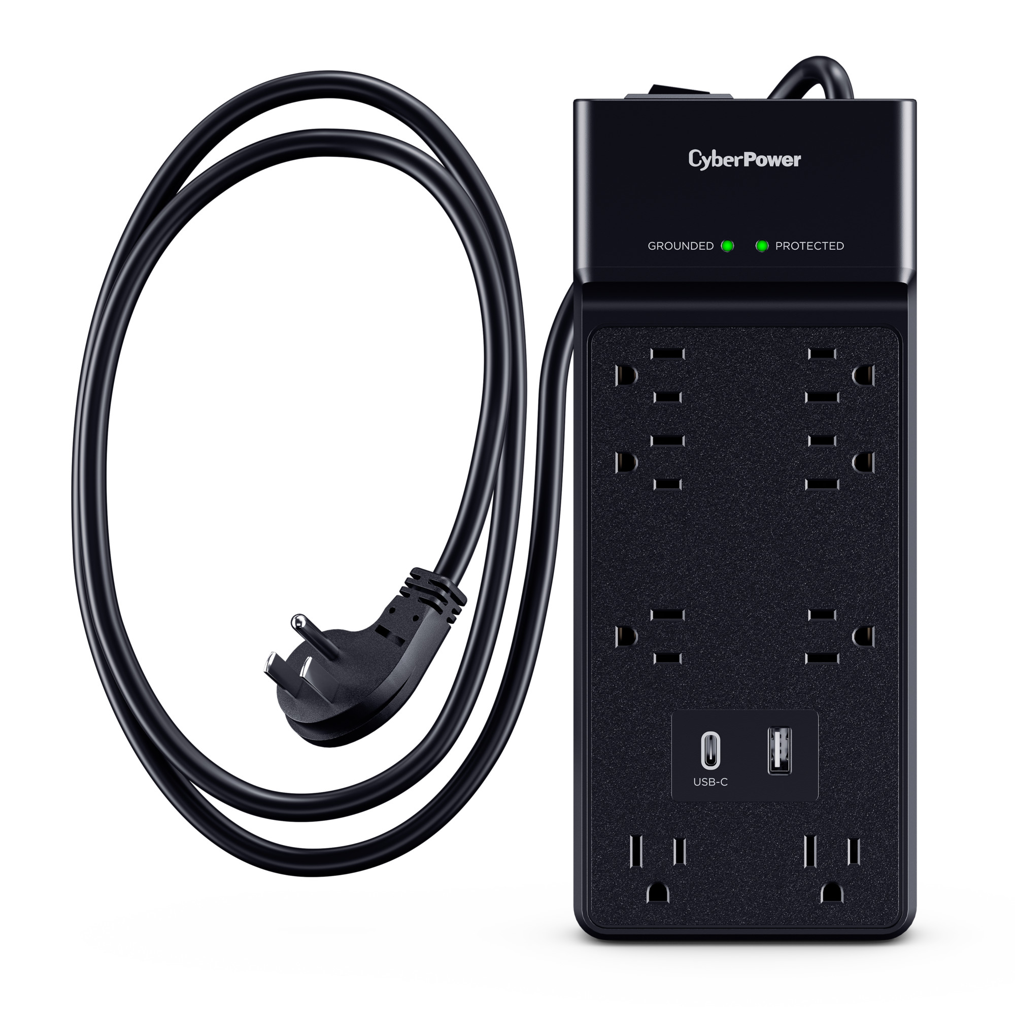 CyberPower CSP806UC18 black surge protector with 6 ft cord for desktop and office equipment — view 16