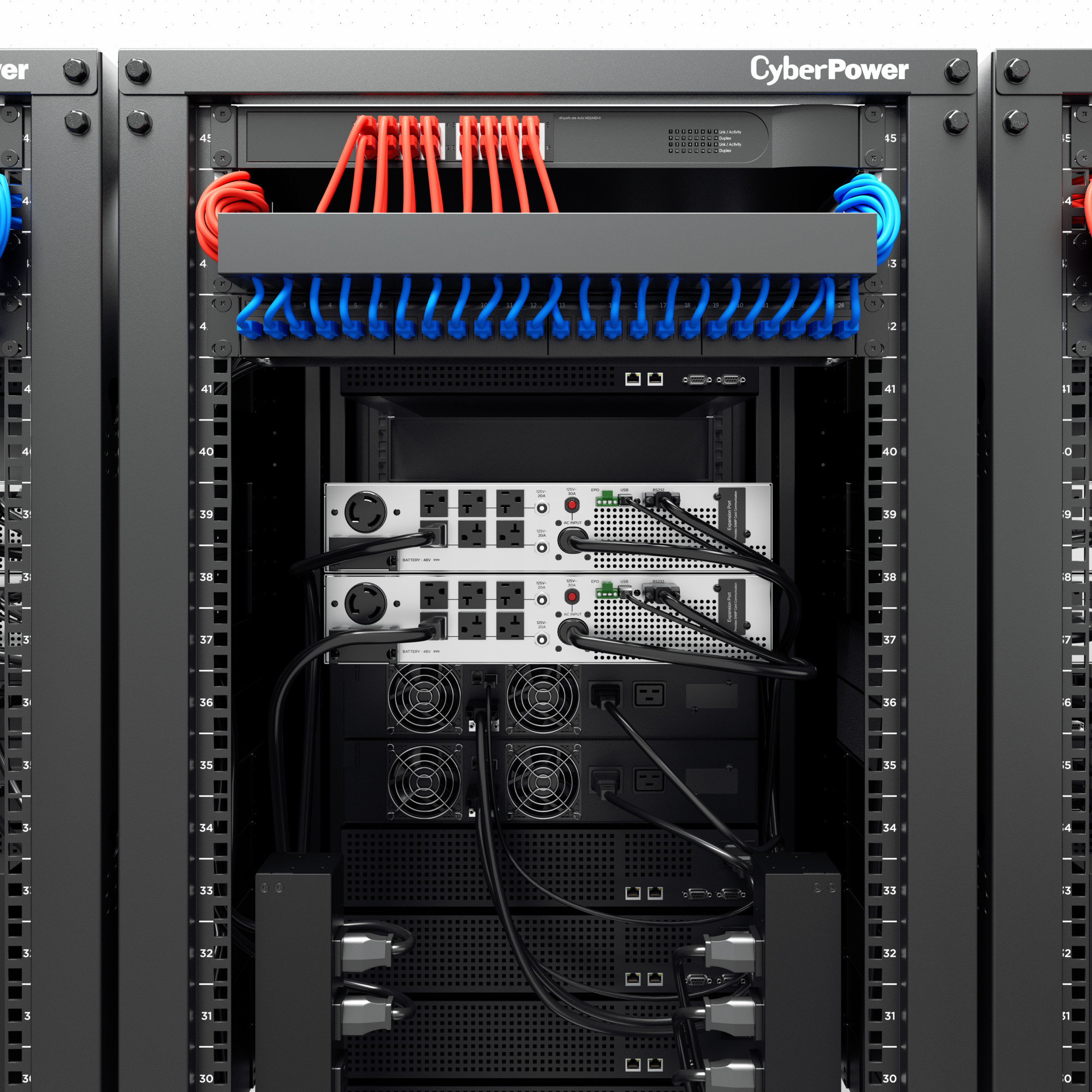 CyberPower OL3KRM 3,000 VA 2,400 W 2U rackmount UPS front view — view 10