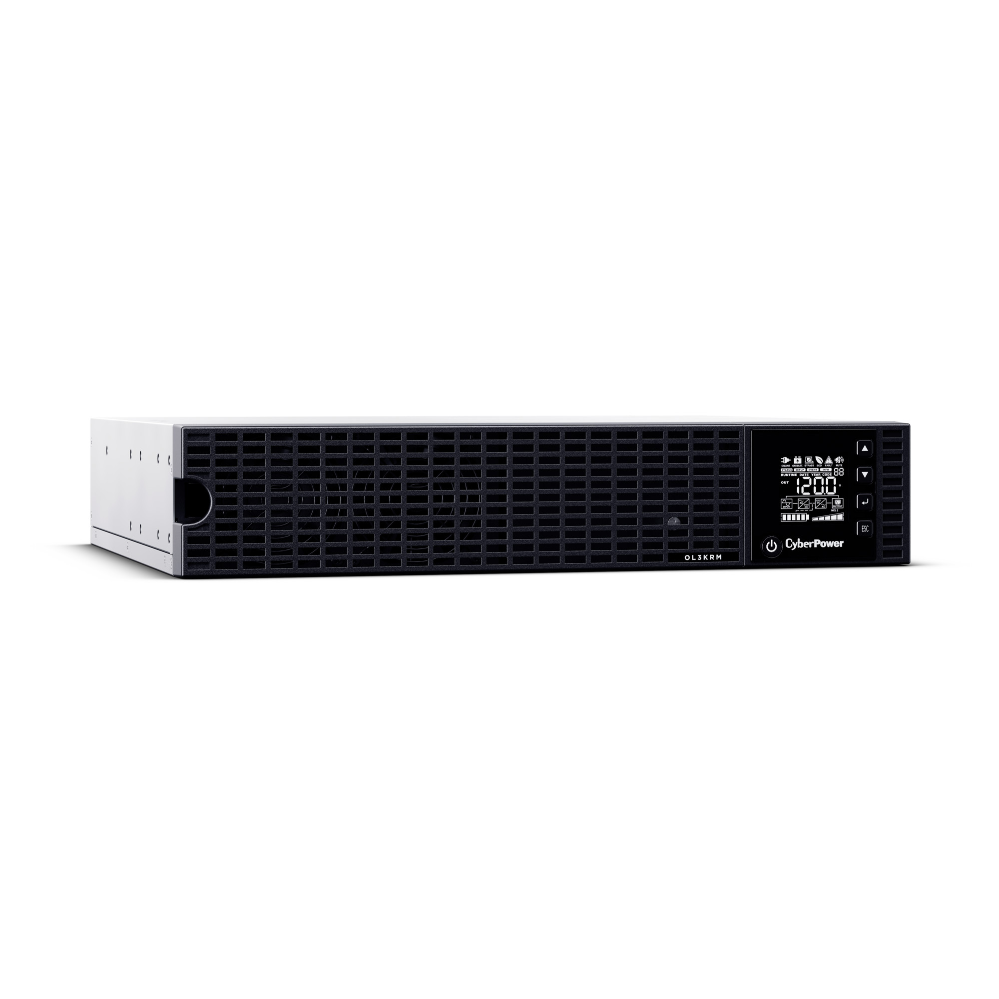 CyberPower OL3KRM 3,000 VA 2,400 W 2U rackmount UPS front view — view 3