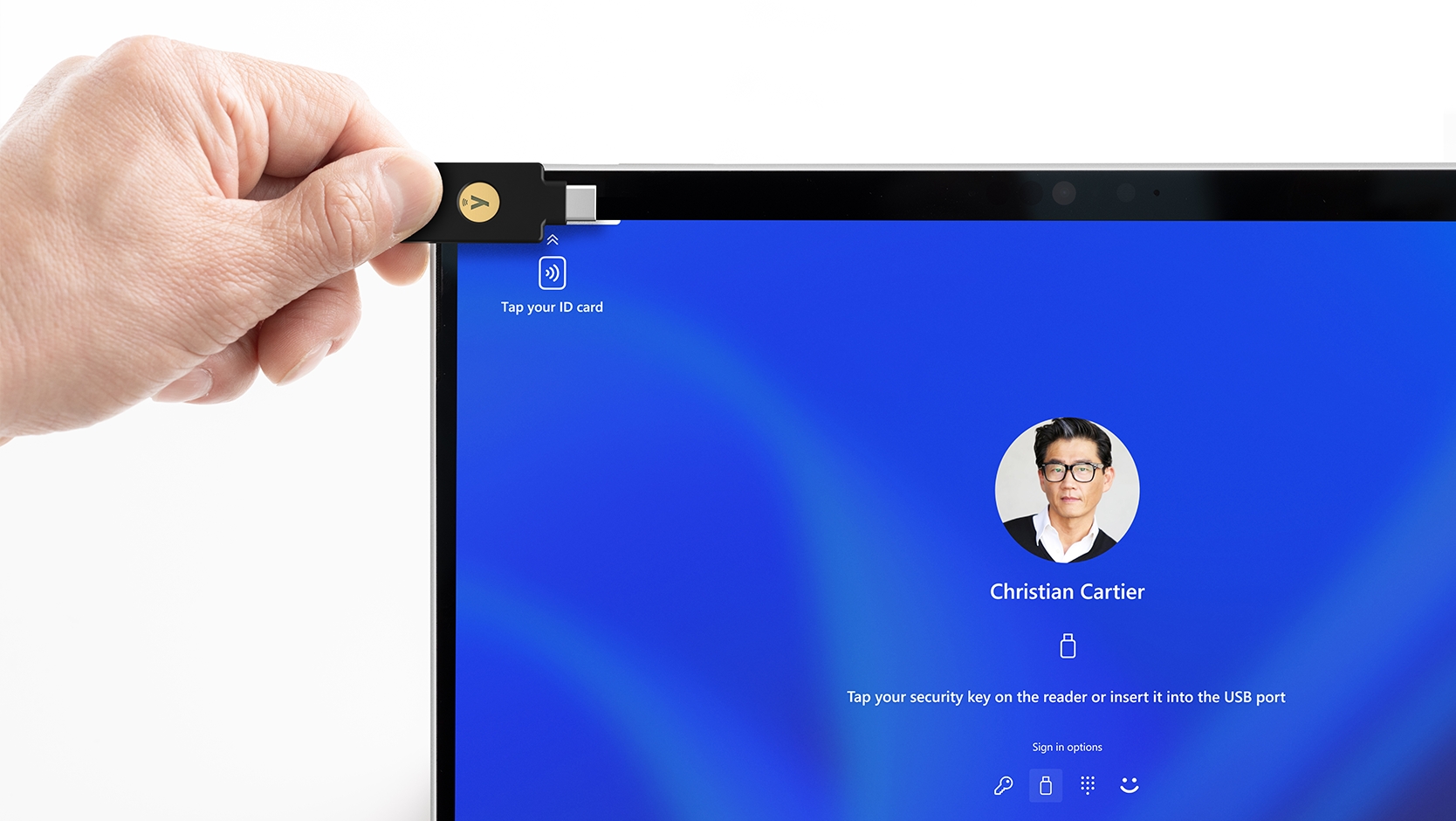 Microsoft Surface Pro 10 for Business 5G tablet in Platinum with its 13-inch PixelSense Flow touchscreen and built-in kickstand. — view 5