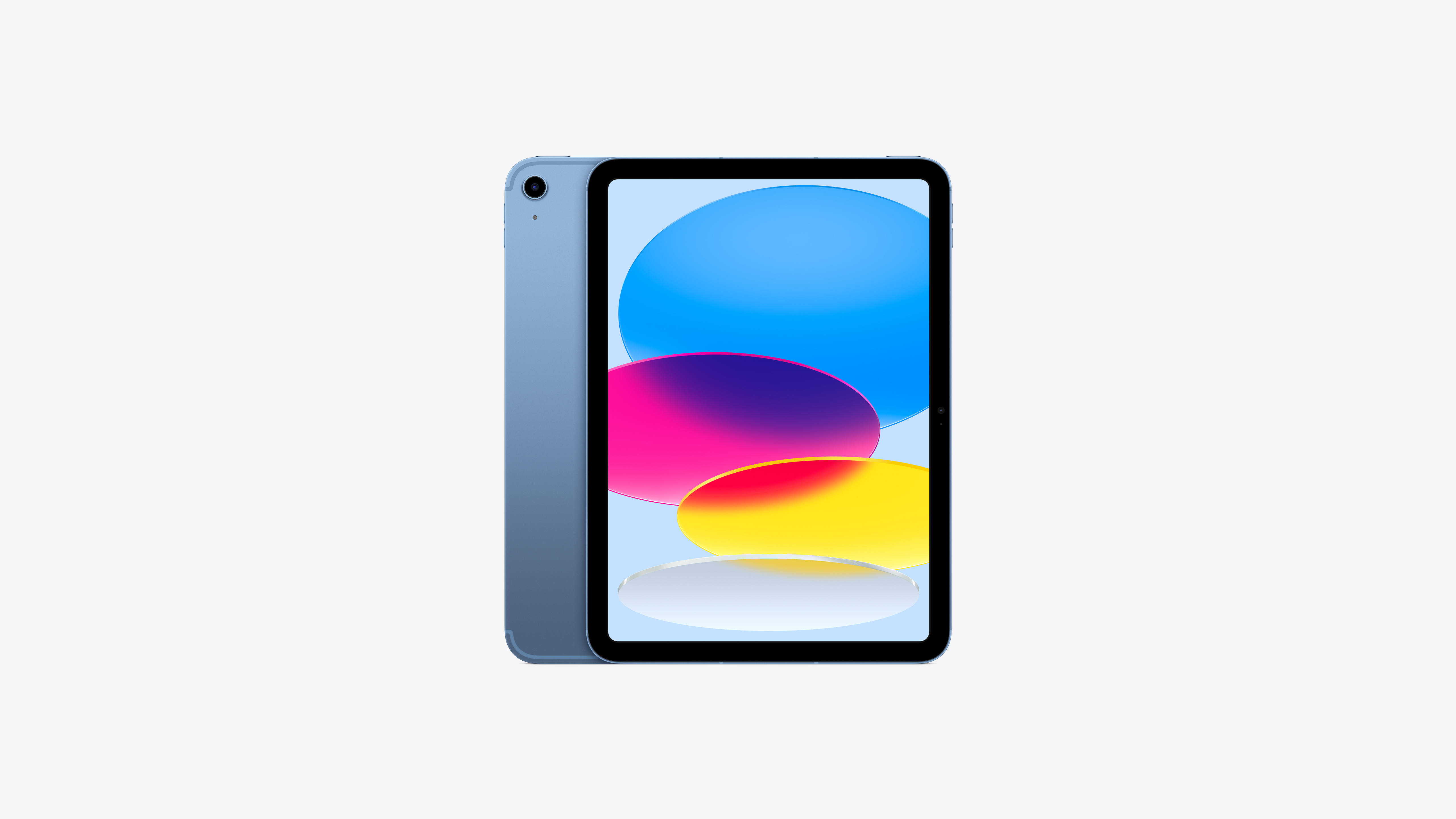Apple iPad (A16) Wi-Fi + Cellular in Blue with an 11-inch Liquid Retina display and Touch ID top button. — view 3