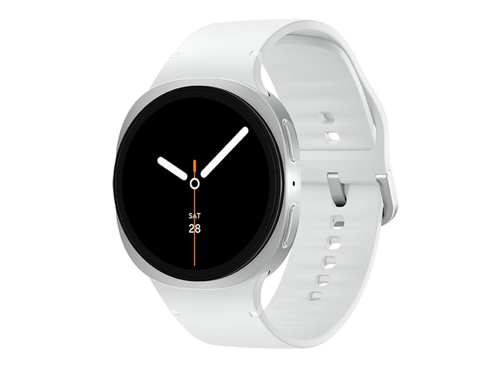 Samsung Galaxy Watch8 LTE 44mm Silver Smartwatch with White Sport Band