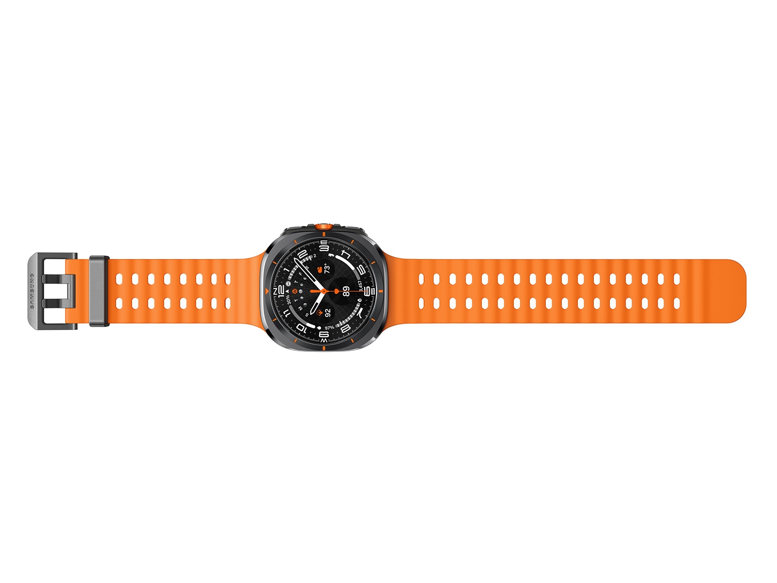 Samsung Galaxy Watch Ultra 47 mm LTE smartwatch in Titanium Gray with orange band — view 6