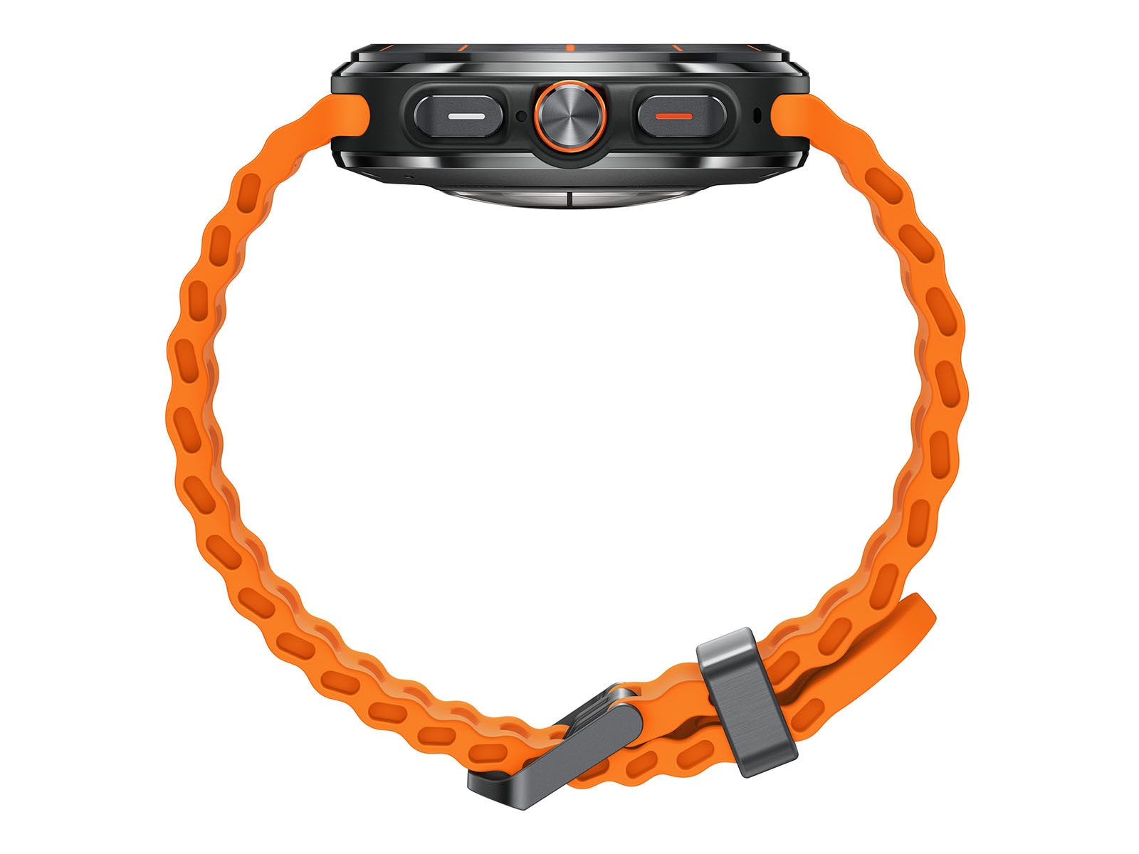 Samsung Galaxy Watch Ultra 47 mm LTE smartwatch in Titanium Gray with orange band — view 5