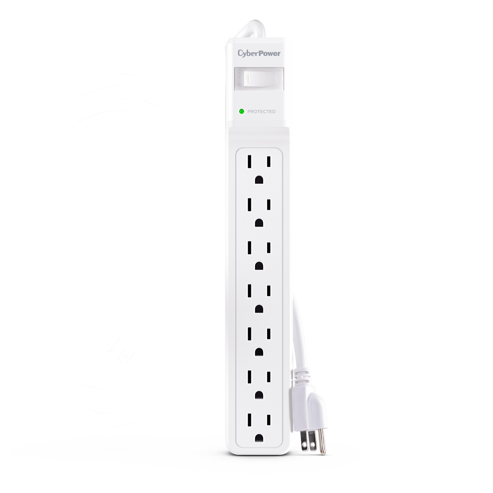 CyberPower CSB706W 7-Outlet 1,500 J Surge Protector | Home Office