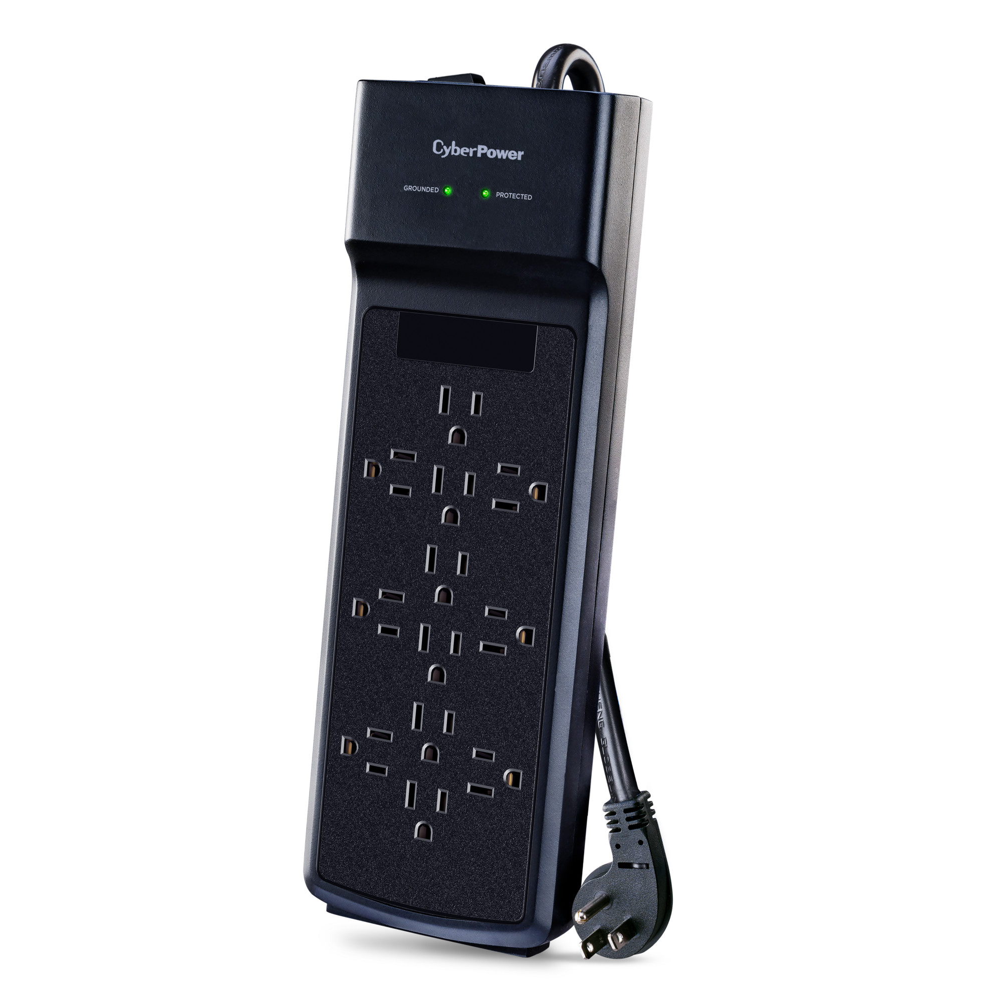 CyberPower CSB1206 black surge protector with 12 outlets and 6 ft cord — view 2