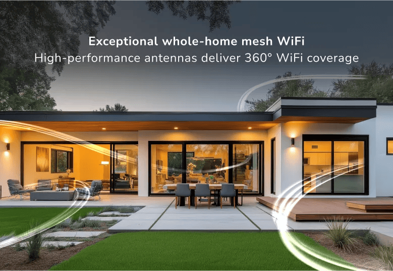 Netgear Orbi RBE372-100NAS Wi-Fi 7 tri-band mesh system 2-pack bundle — view 3