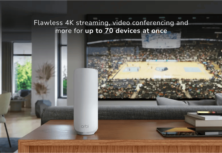 Netgear Orbi RBE372-100NAS Wi-Fi 7 tri-band mesh system 2-pack bundle — view 2