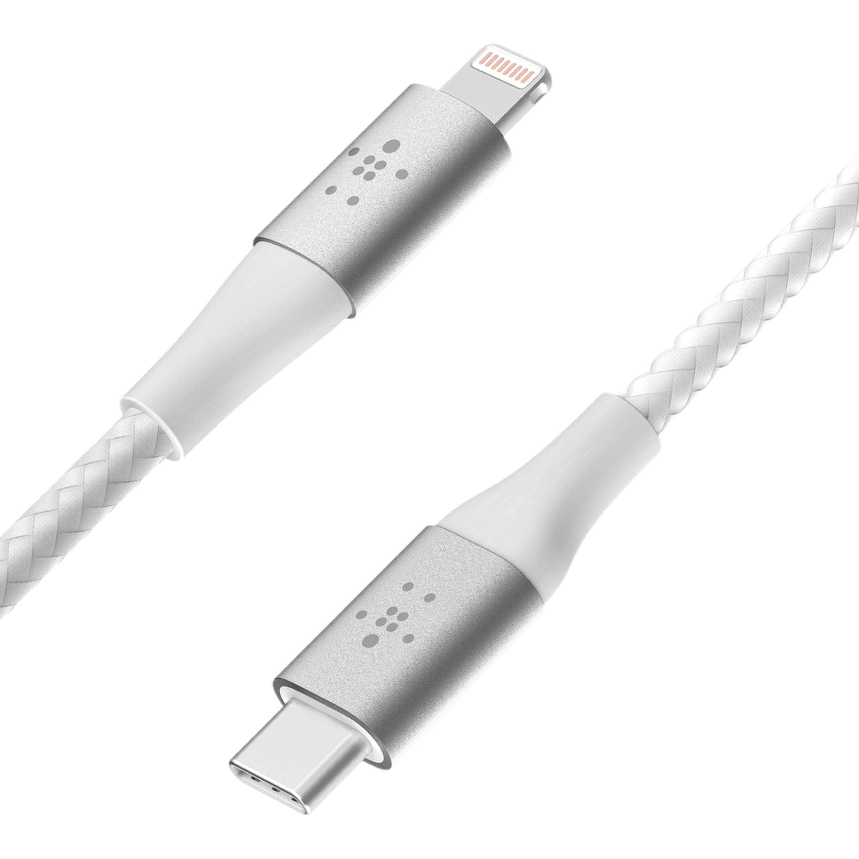 Belkin BoostCharge Pro Braided USB-C to Lightning Cable, 30W, MFi-Certified, 2m (6.6ft), White